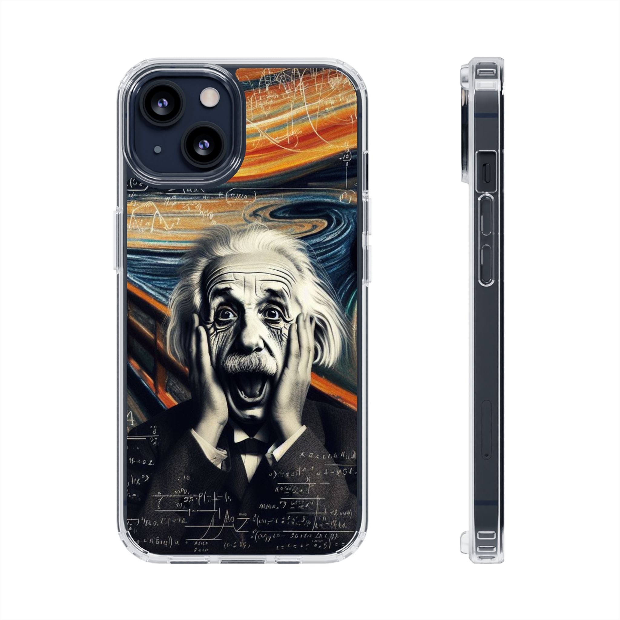 Funny Einstein Clear Phone Cases Edvard Munch Scream Unique iPhone Samsung Cases