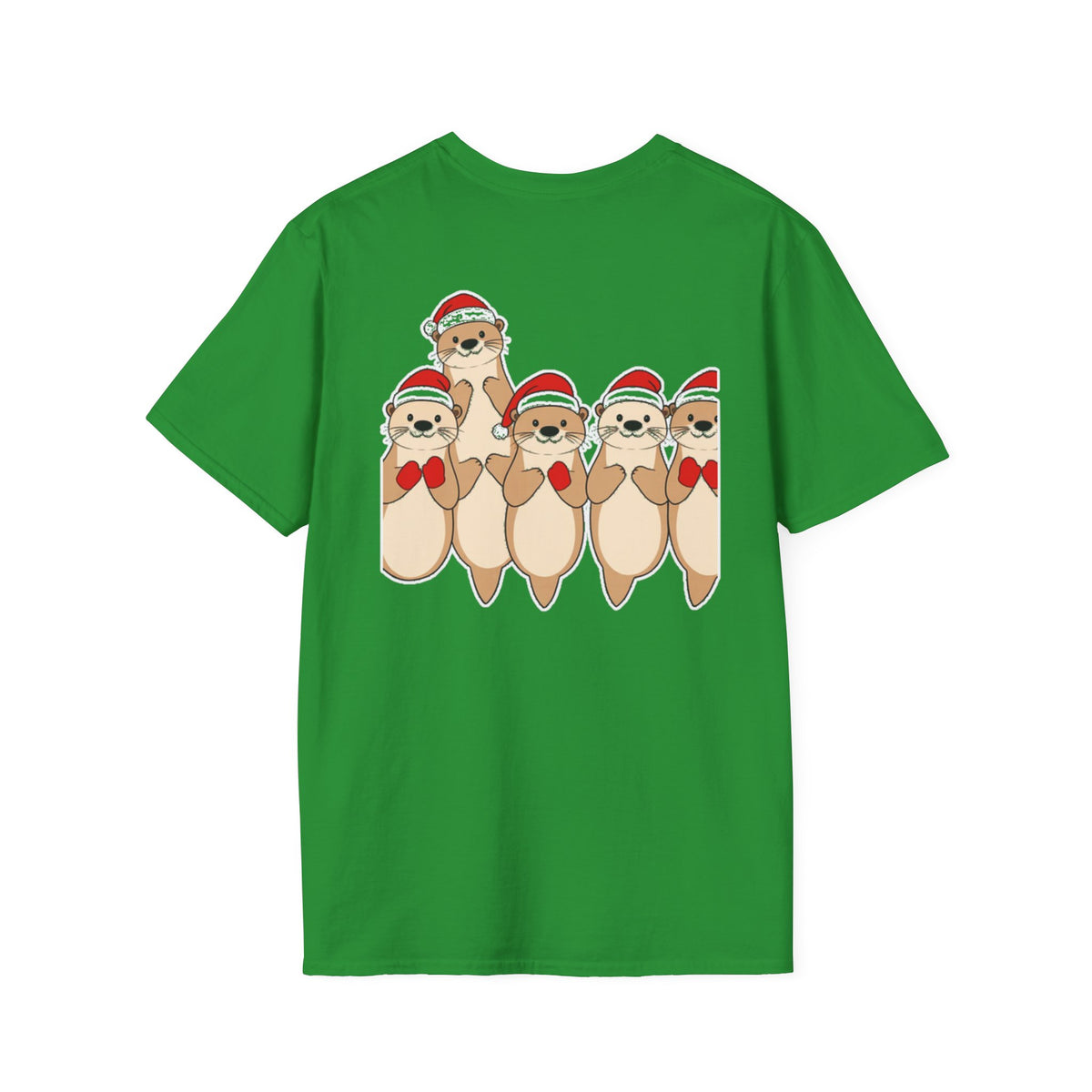Christmas Otters Family T-Shirt | Cute Cartoon Holiday Design Unique Shirt Gift