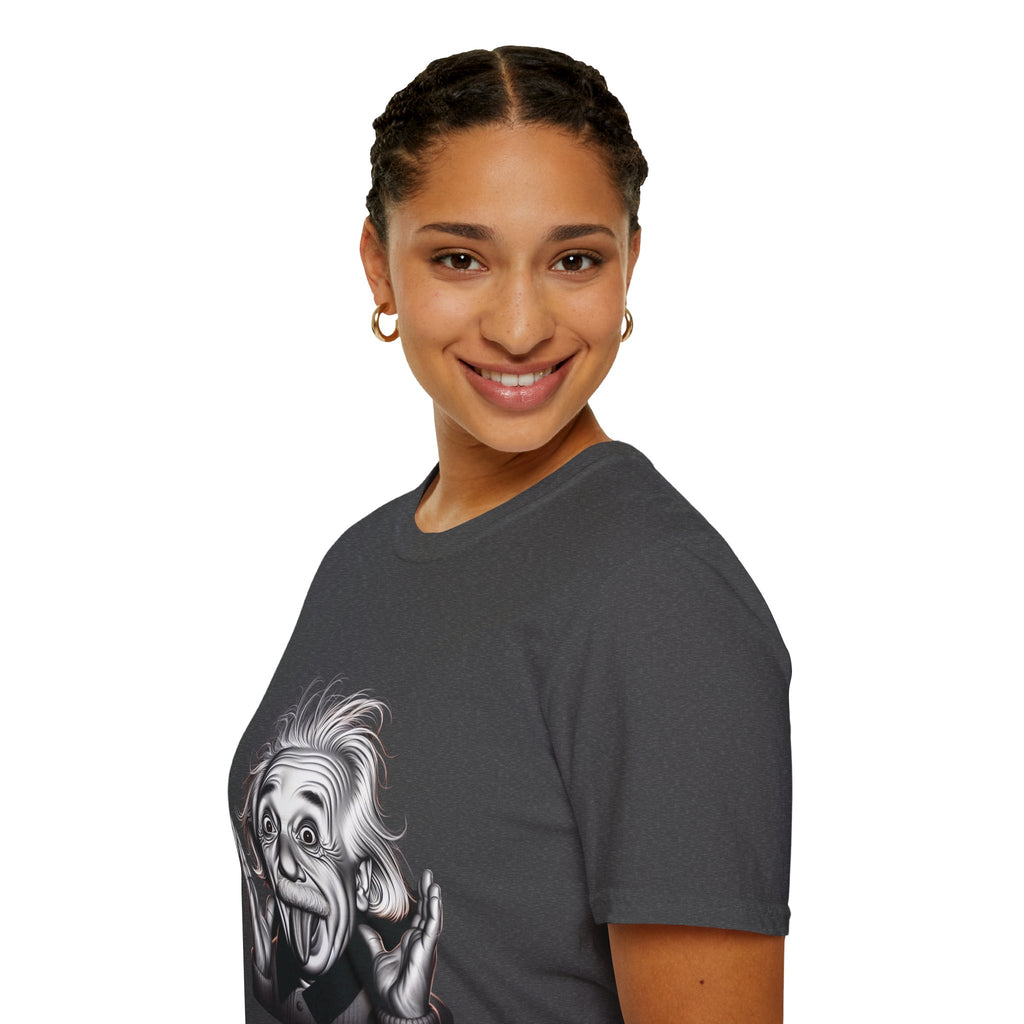 Funny Albert Einstein Print T-Shirt Unisex Softstyle T-Shirt Cotton Unique Gift