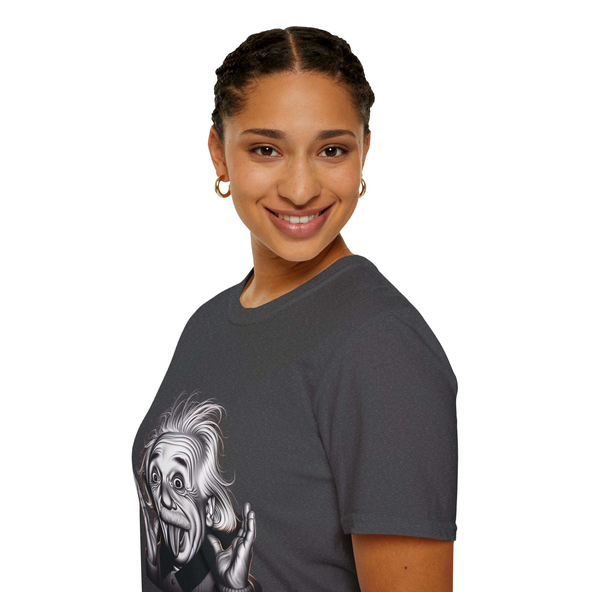 Funny Albert Einstein Print T-Shirt Unisex Softstyle T-Shirt Cotton Unique Gift