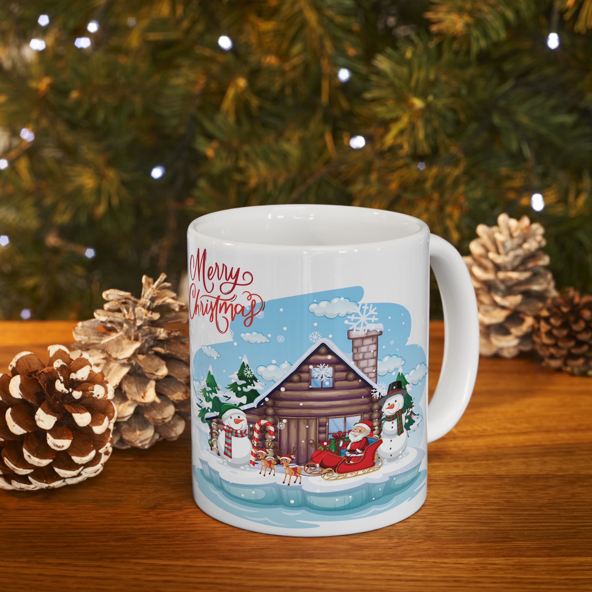 Christmas Mug Funny Santa Claus Mug Unique Cute Snowman Coffee Cup Tea Gift Kids 11oz