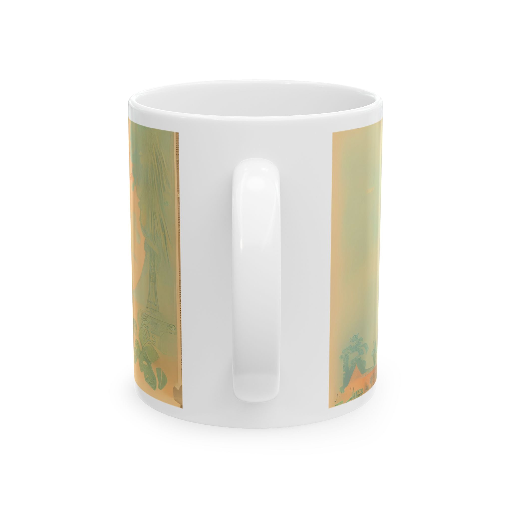 Japan Ceramic Sakura Mount Fuji Shiba Inu Travel Mug Tea Coffee Cup Best Gift 11oz