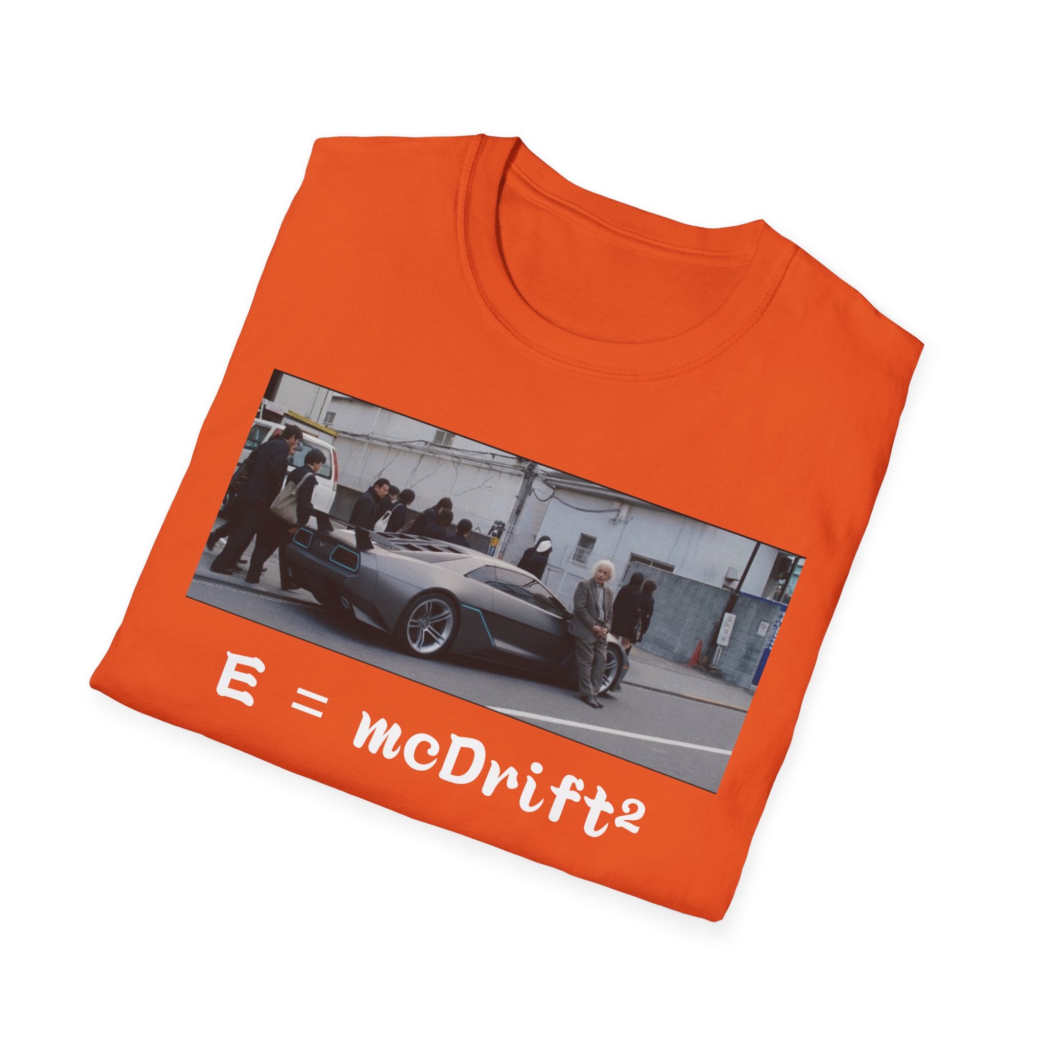 Funny Einstein Drift T-Shirt Speed Racing Car Unisex Softstyle TShirt Gift Men