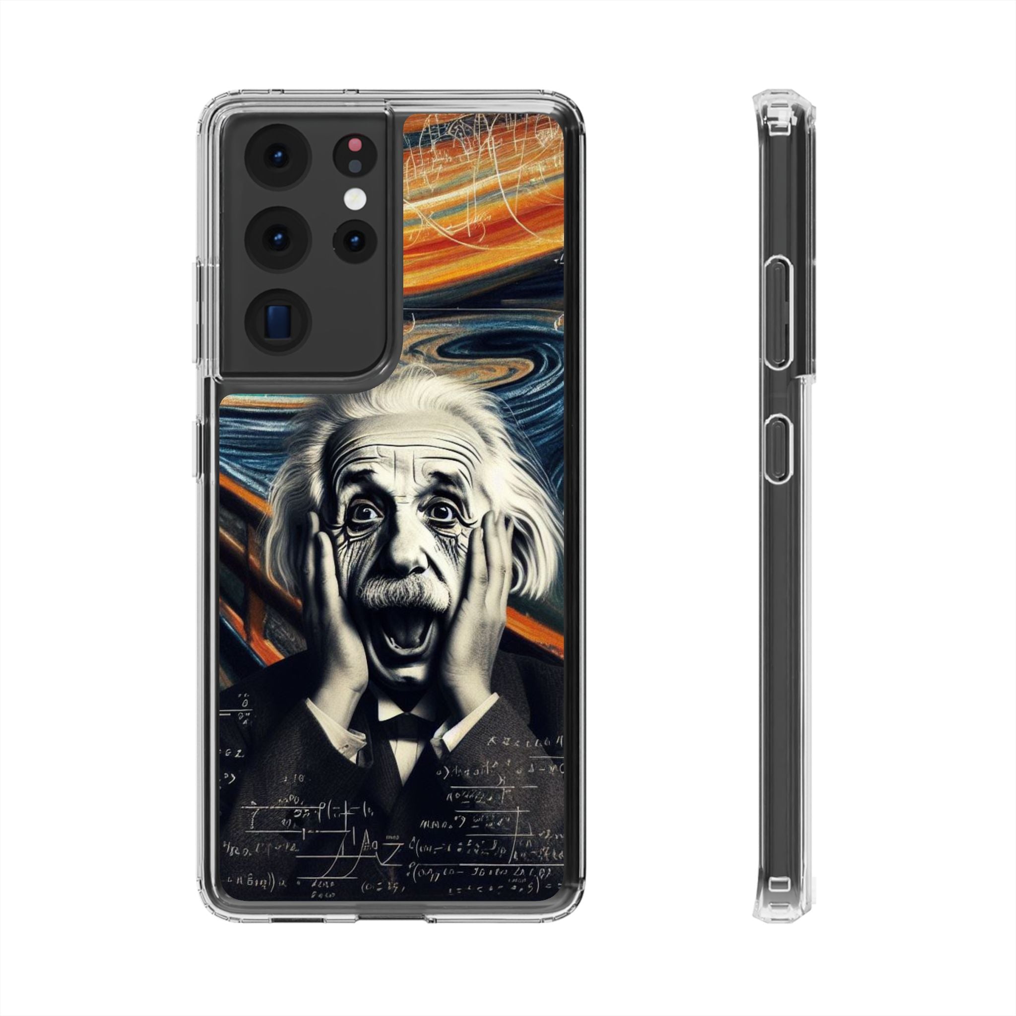 Funny Einstein Clear Phone Cases Edvard Munch Scream Unique iPhone Samsung Cases