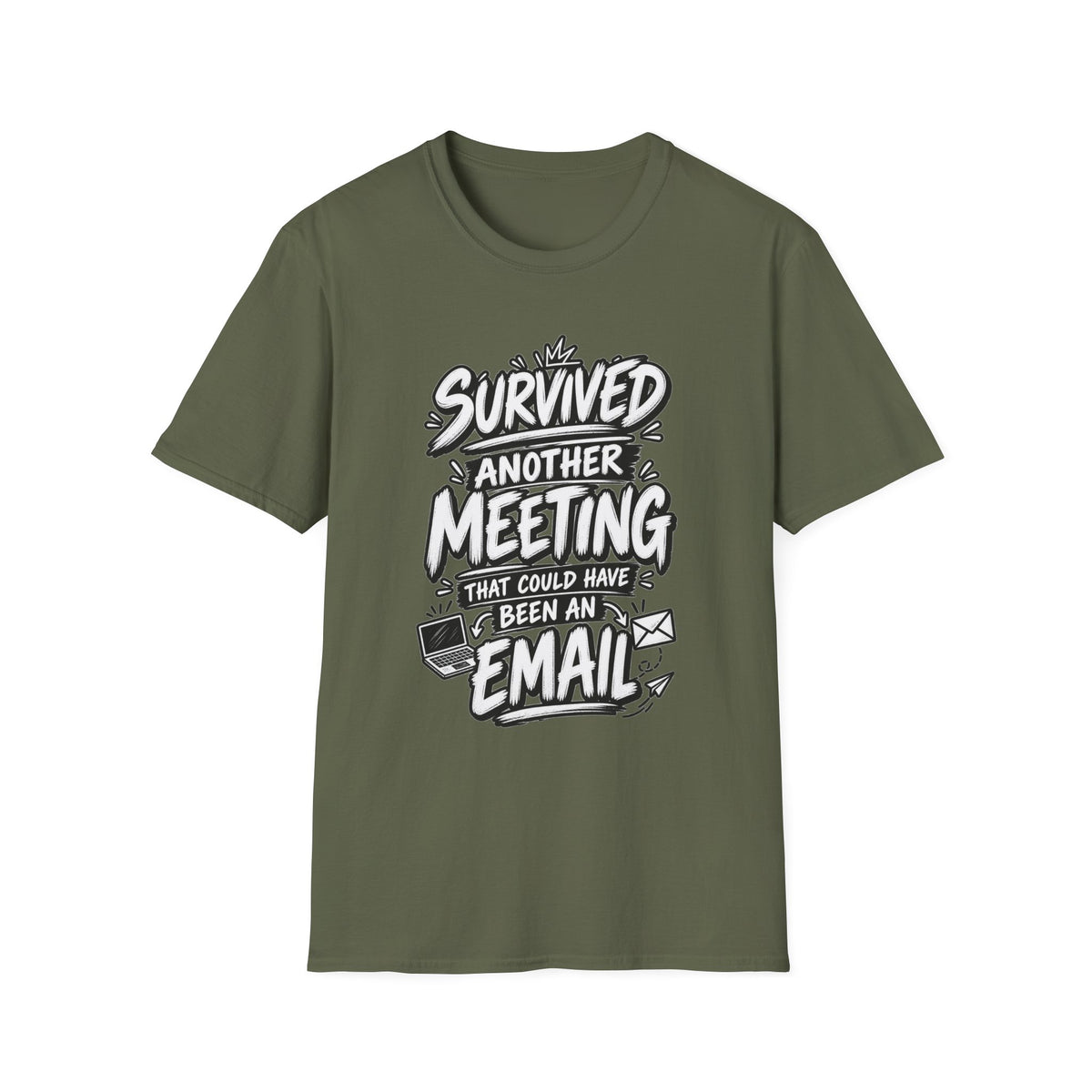 Funny Dark Humor Shirt Survived a Meeting That Could Have Been an Email Tee Unique Coworker Gift