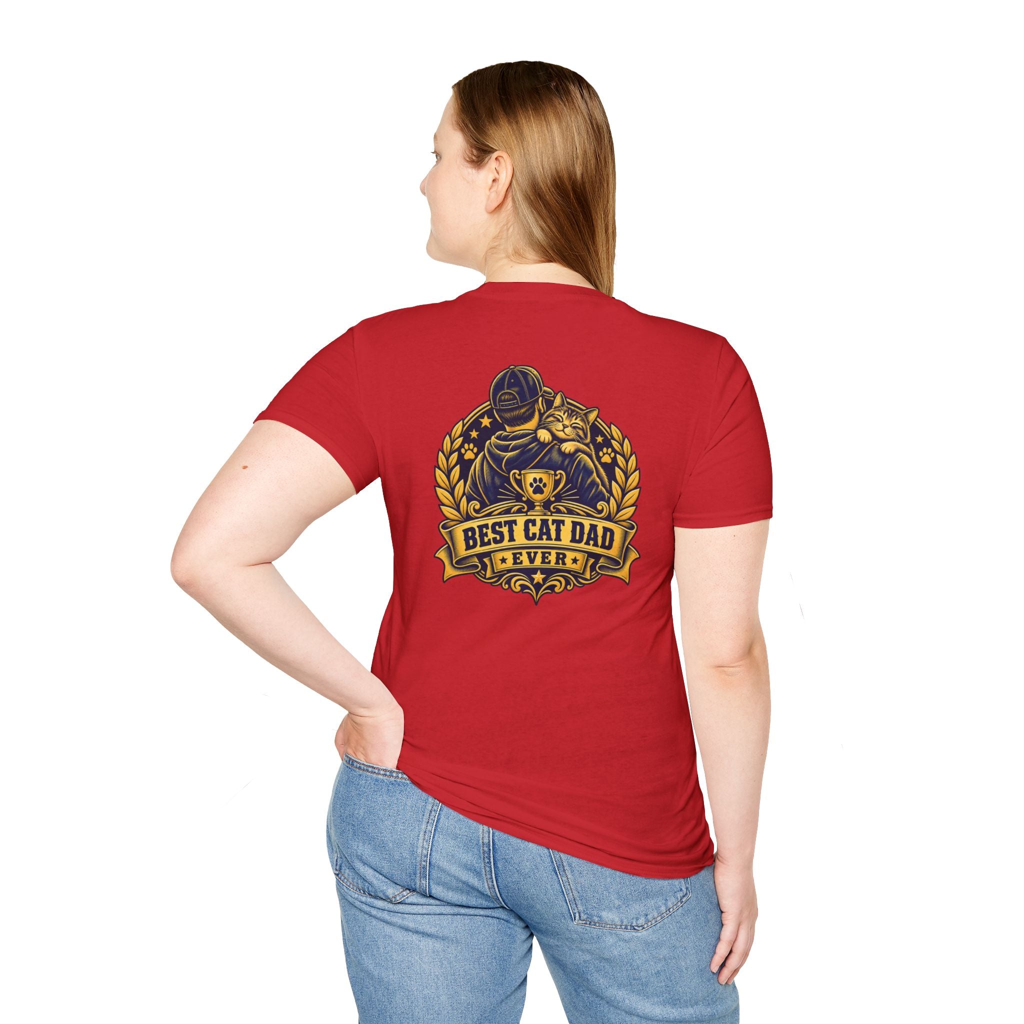 Best Cat Dad Ever Shirt Vintage Trophy Badge Cat Lover Graphic Tee Dark Humor Tee Unique Gift Funny Tshirt