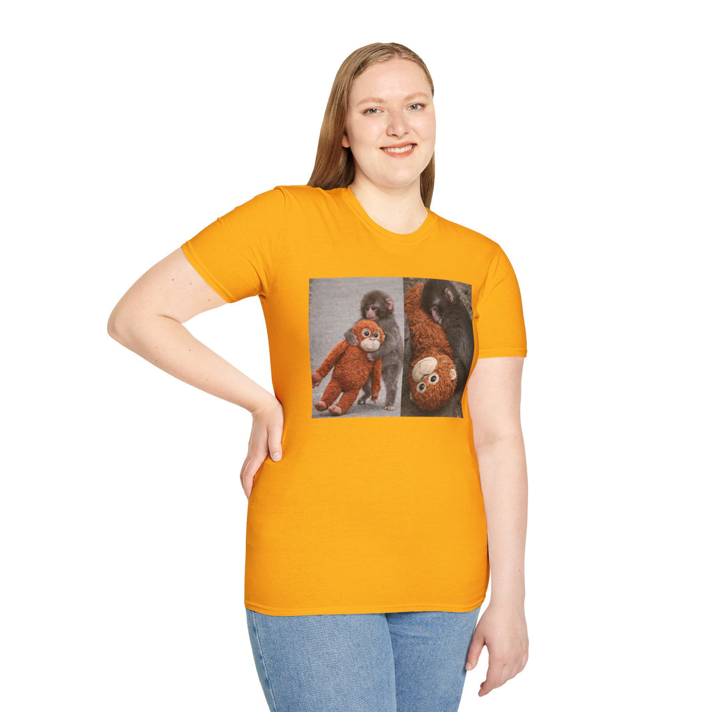 Funny Punch Monkey Viral Animal Tshirt Cute Trendy Unisex Softstyle T-Shirt Gift