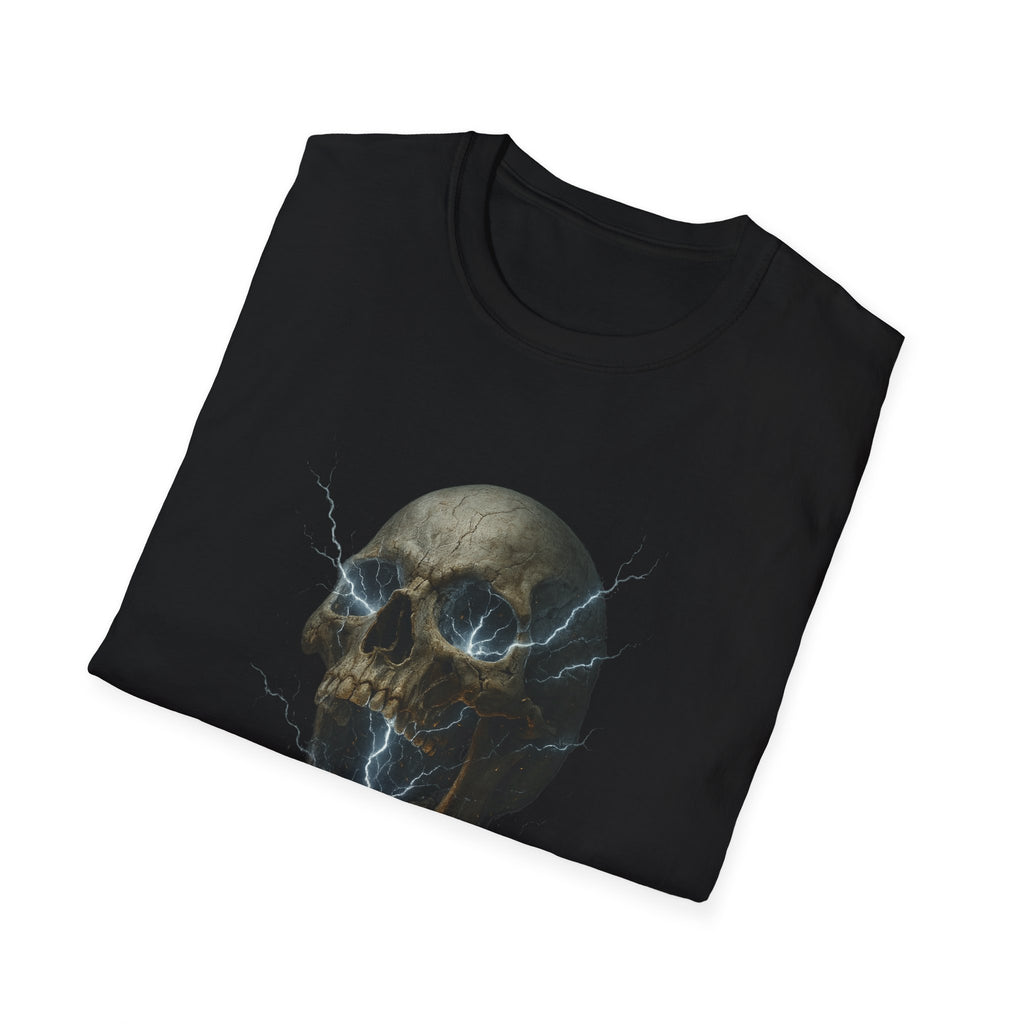 Funny Mens Electric Skull T-Shirt Classic Short Sleeve Shirt Apparel Clothing