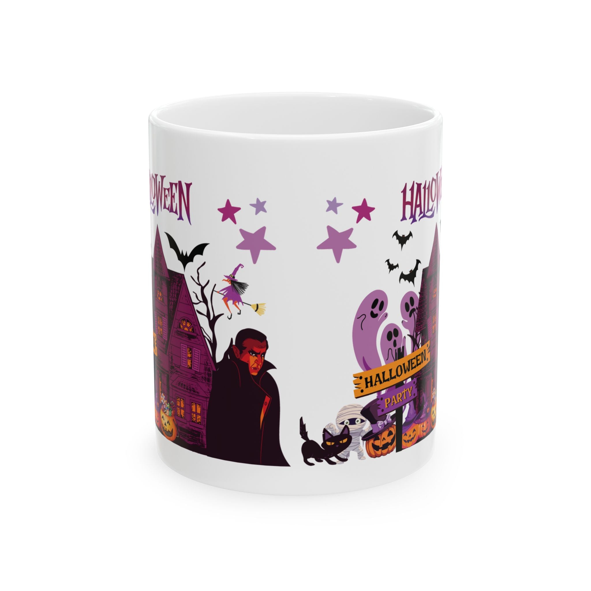 Cute Happy Halloween Party Funny Coffee Mug Gift For Kid Pumpkin Spooky Boo 11oz
