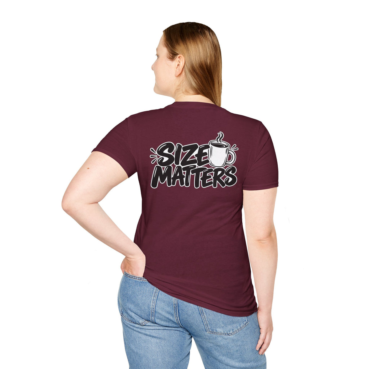 Dark Humor Funny Coffee Shirt Size Matters Novelty Graphic Tee Unique Gift