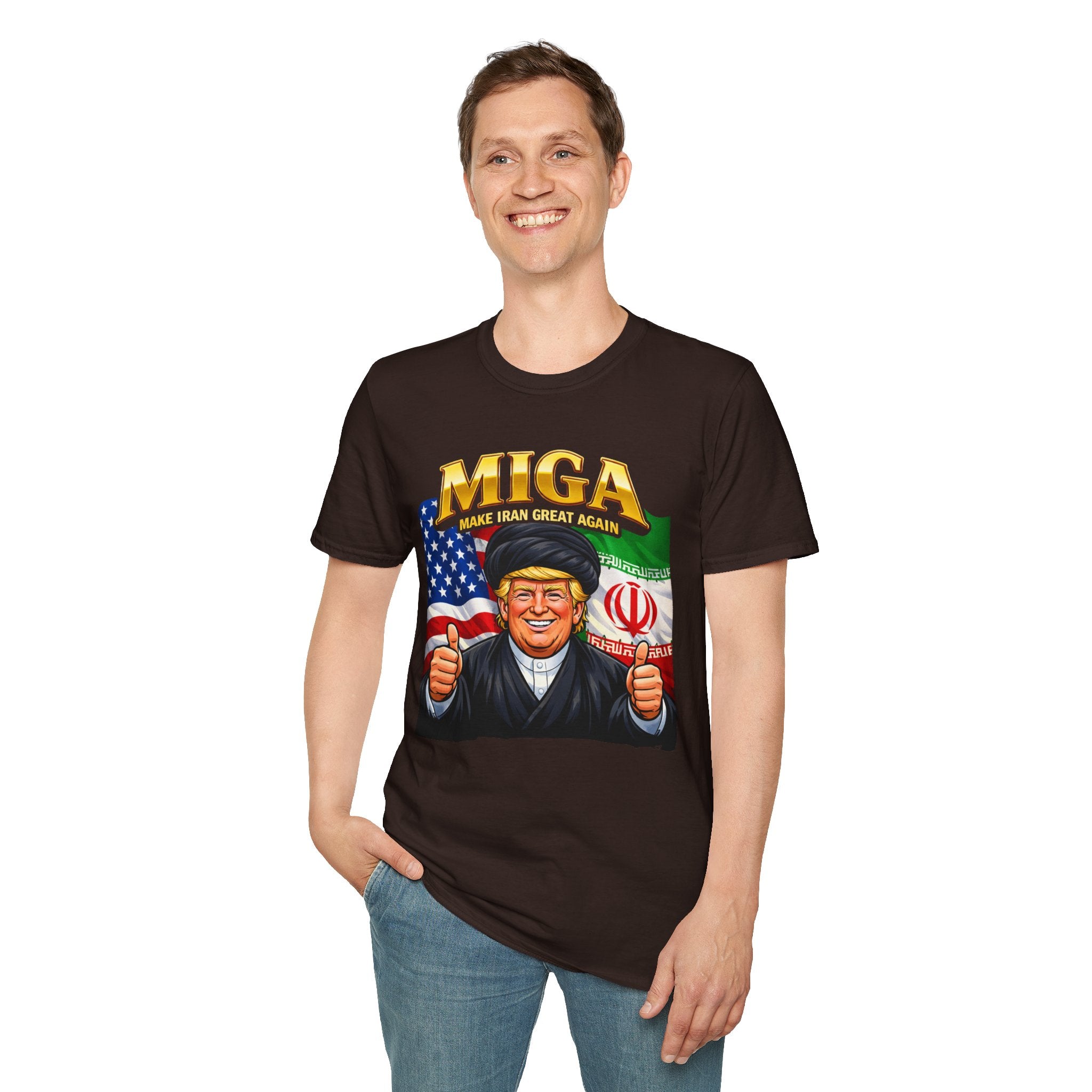 Funny Trump Iranian Flag Shirt Make Iran Great Again MIGA Softstyle T-Shirt Best