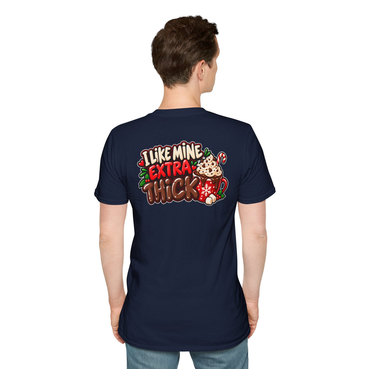 Funny Christmas Pun Tee Cheeky Holiday Shirt Dark Humor Funny Shirt I LIKE MINE EXTRA THICK T-Shirt Unique Gift