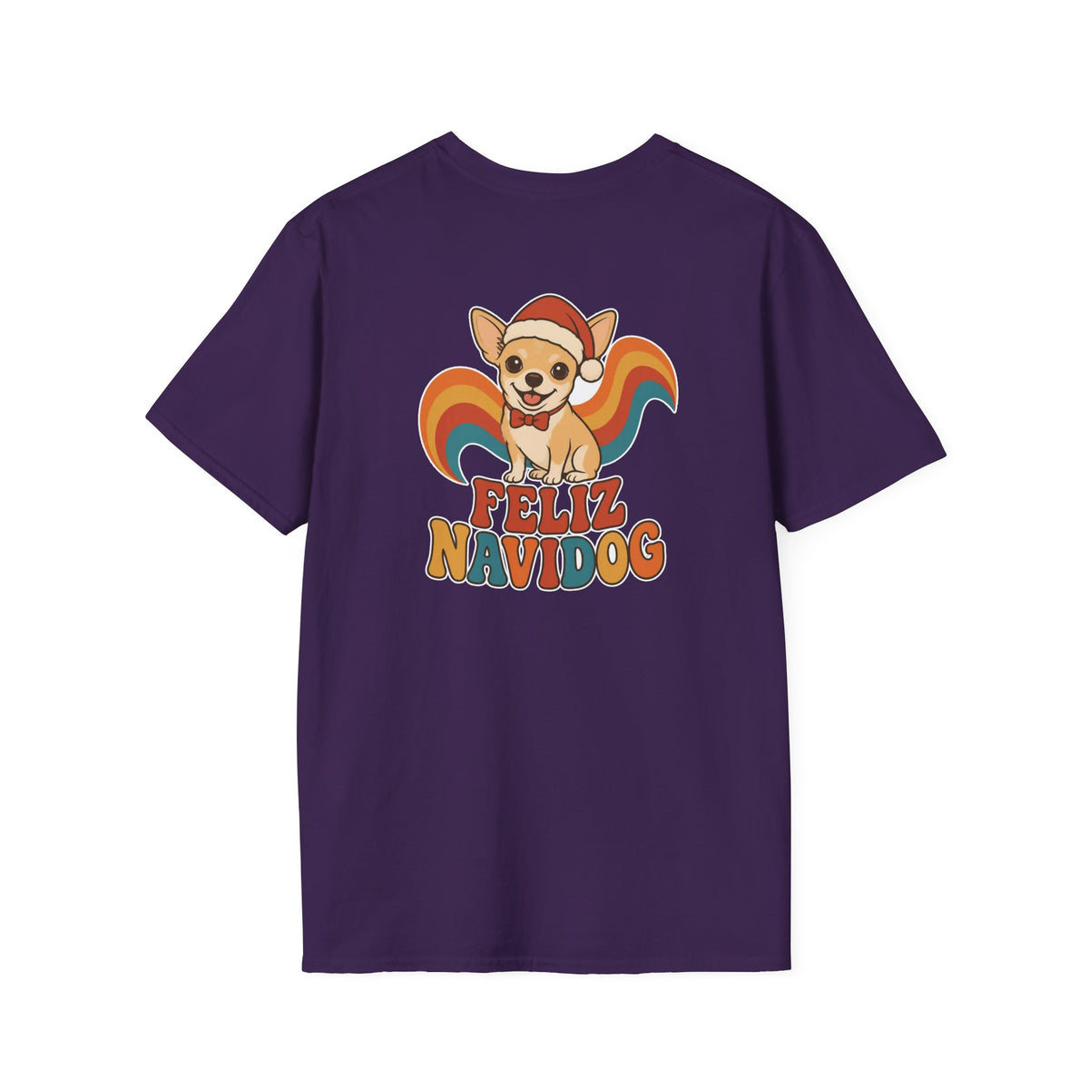 Retro Christmas Dog T-Shirt Feliz Navidog Vintage Dog Lover Shirt Unisex Softstyle Tee Christmas Gift