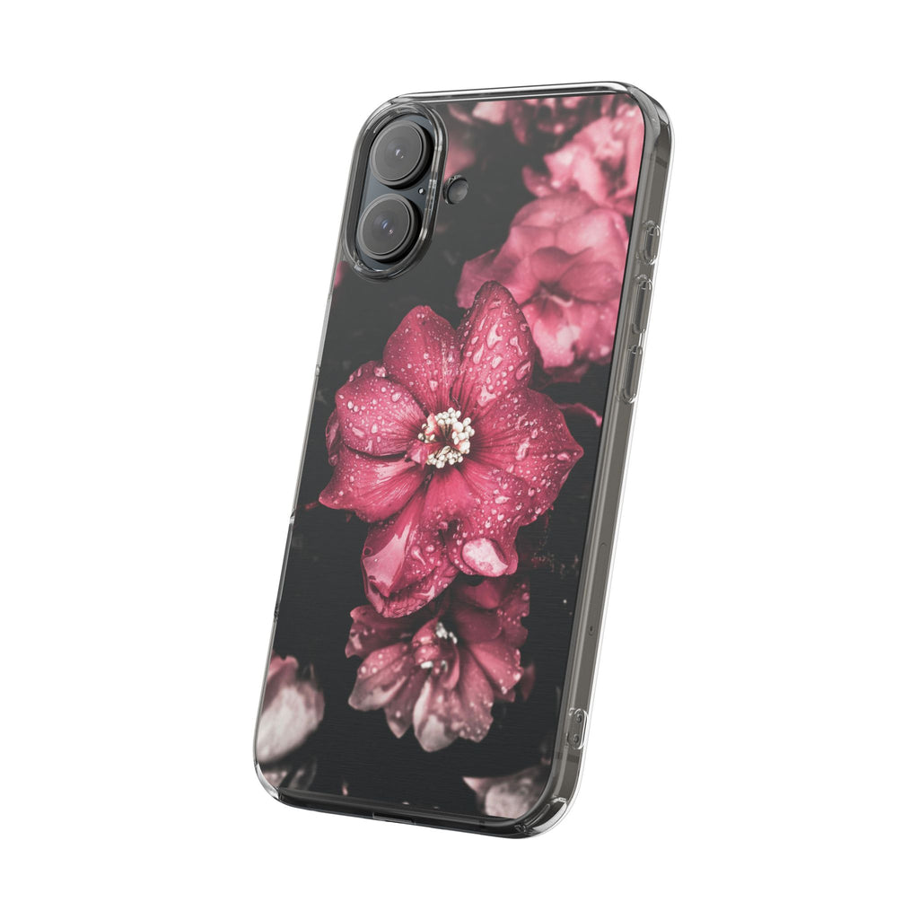 Pink Flowers Clear Cases iPhone Case Samsung Phone Case Unique Gift Cute Phone Cover Unique iPhone 17 Pro Max Phone Case