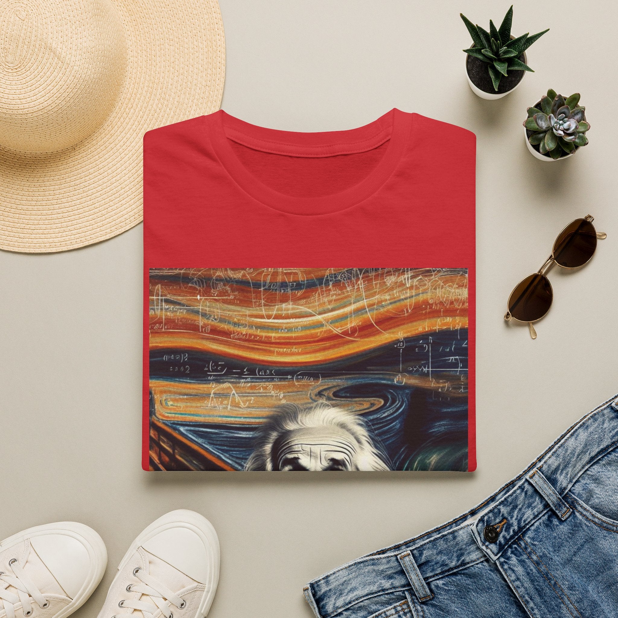 Funny Einstein Unisex Softstyle T-Shirt Edvard Munch Scream Cotton Gift Men Lady