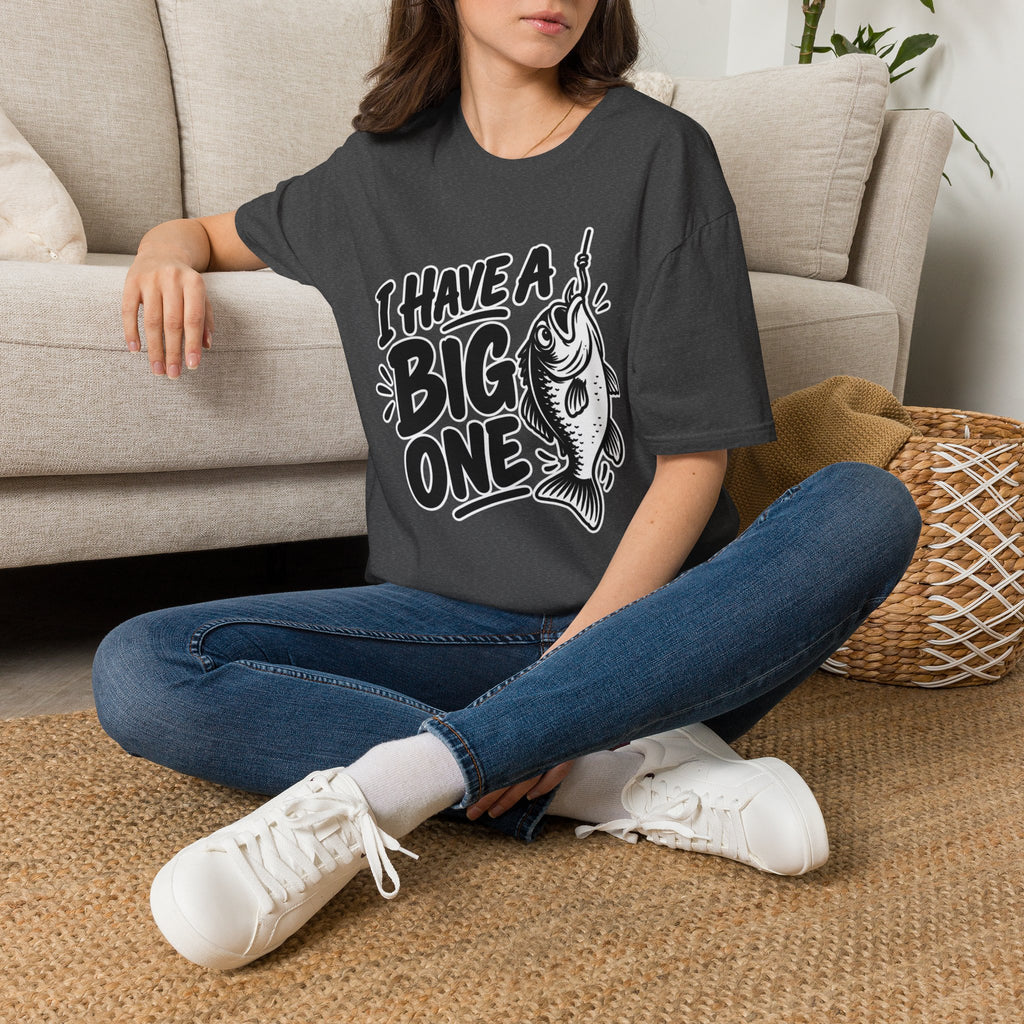 Funny Fishing Shirt I Have a Big One Novelty Unique Gift Tshirt Unisex Softstyle Graphic Tee