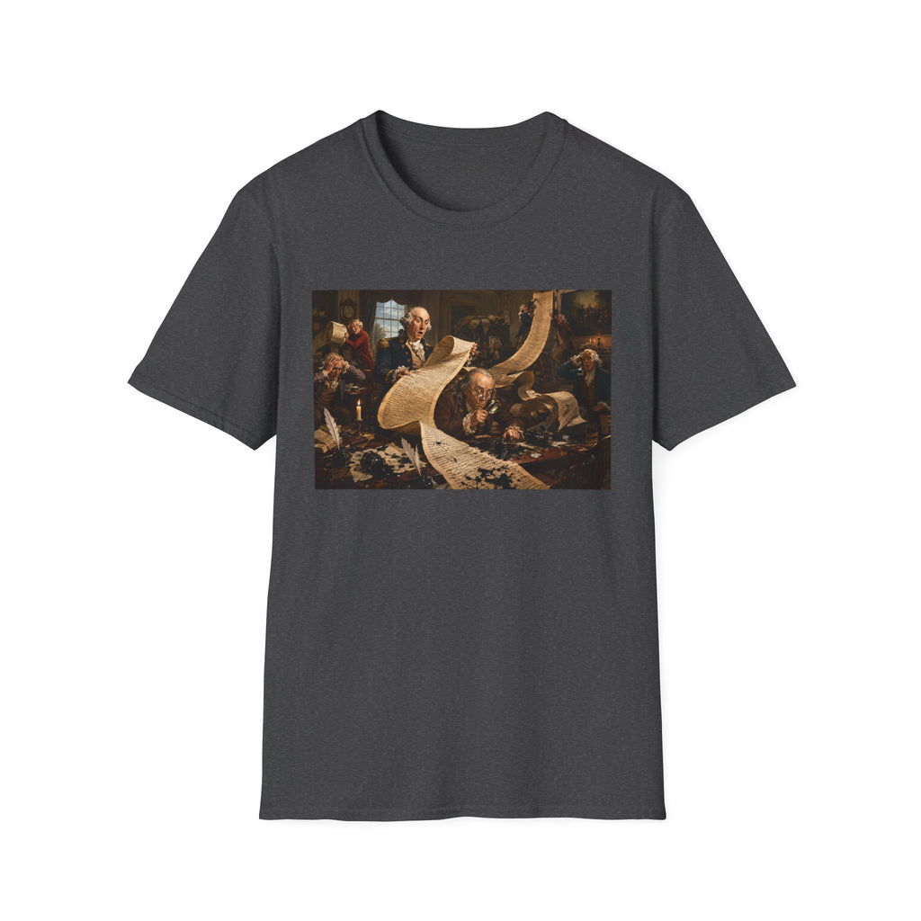 Funny USA Unisex Softstyle T-Shirt Giant Declaration Team Funny Patriotic T-Shirt United States of America Benjamin Franklin George Washington Tshirts