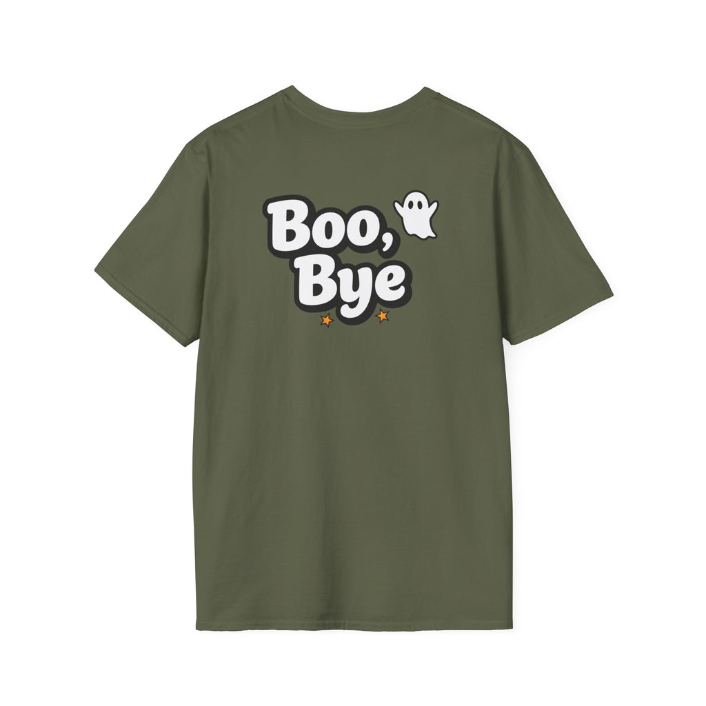 Dark Humor Halloween Shirt Boo Bye Funny Minimalist Ghost Sarcastic Unisex Softstyle Tee Adult Halloween Gift