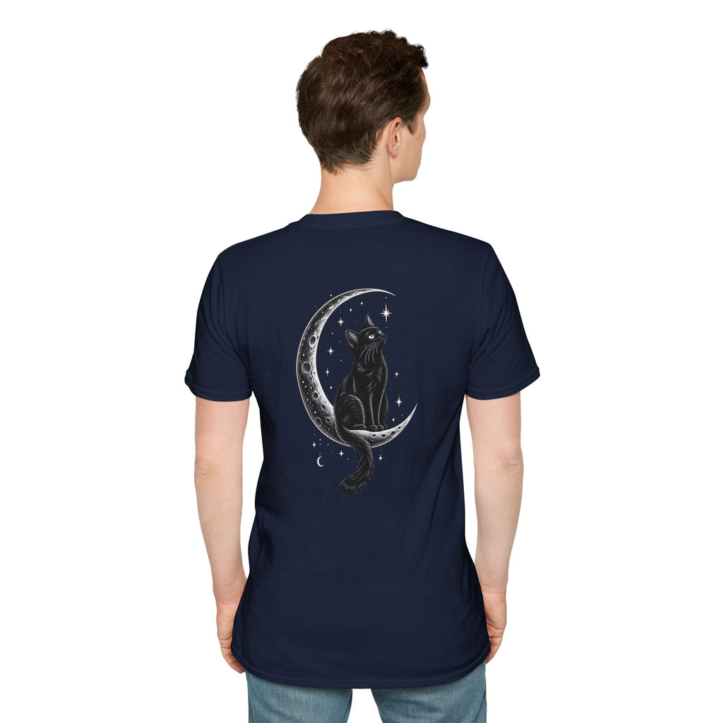 Black Cat Shirt Moon Silhouette Minimalist Funny Cat Lover Graphic Tee Unique Gift Black Cat T shirt