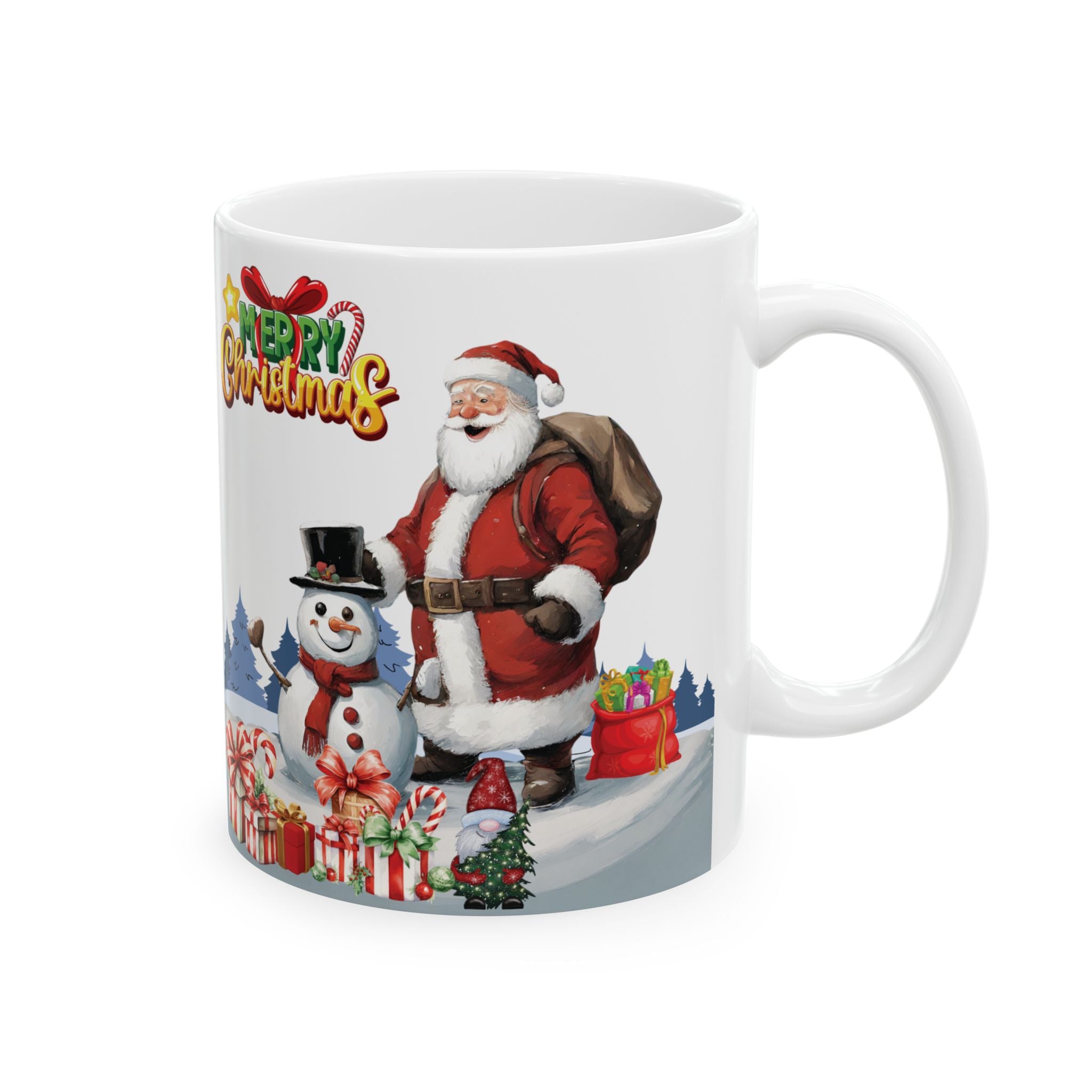 Christmas Mug Funny Santa Claus Mug Unique Cute Coffee Cup Snowman Gift Kid Gnom 11oz