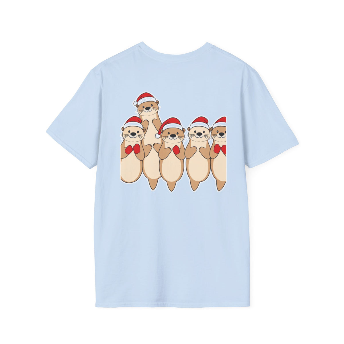 Christmas Otters Family T-Shirt | Cute Cartoon Holiday Design Unique Shirt Gift