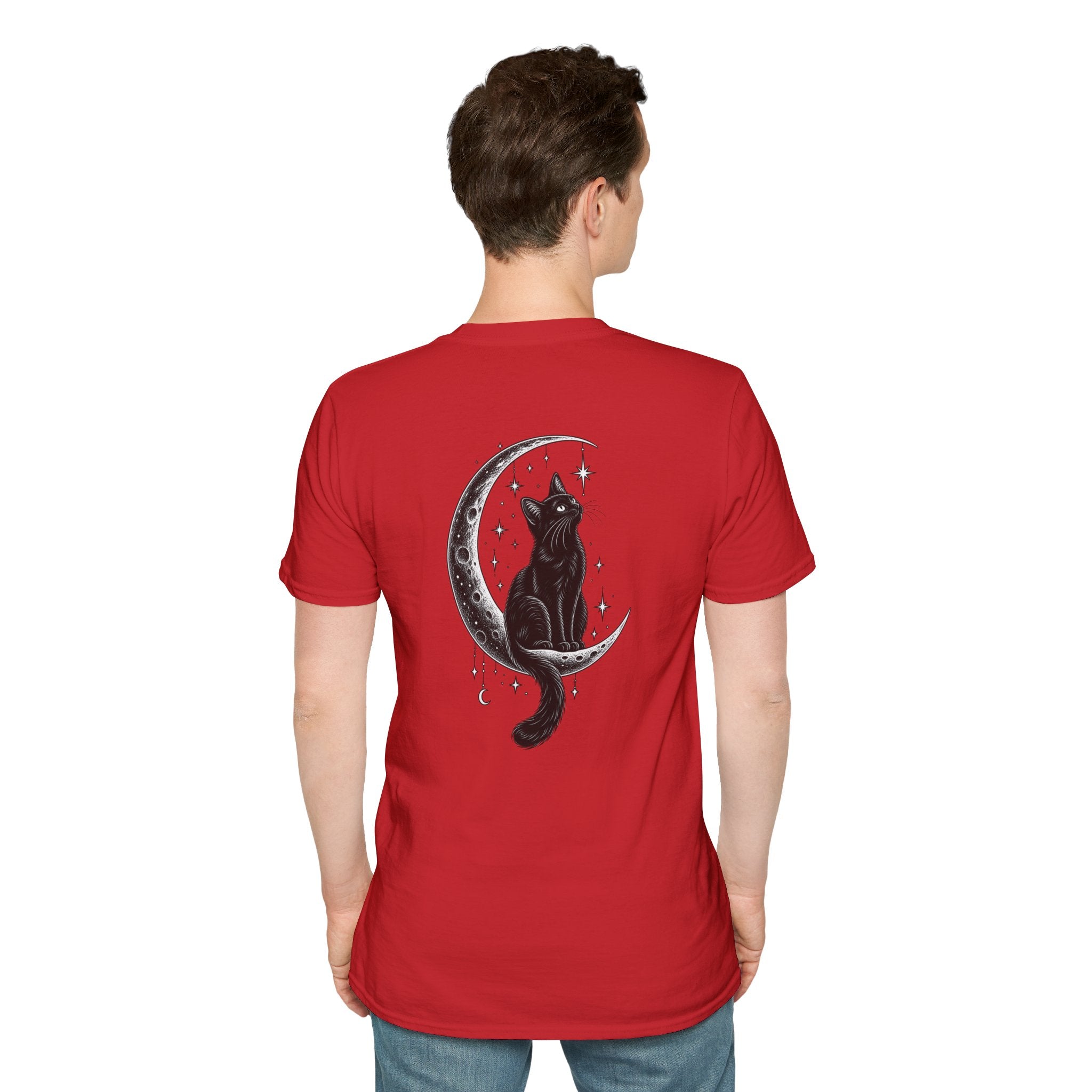 Black Cat Shirt Moon Silhouette Minimalist Funny Cat Lover Graphic Tee Unique Gift Black Cat T shirt