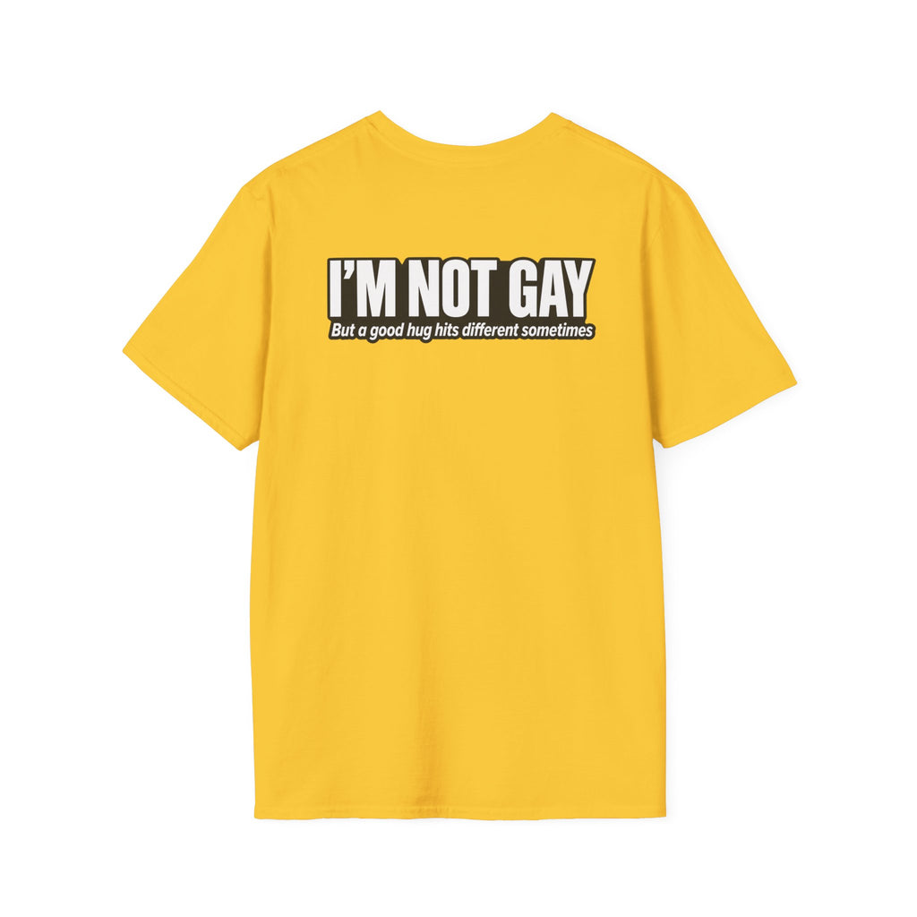 Dark Humor Funny Tshirt I'm not Gay but a Hug huts different Tee Unique Gift Unisex Softsyle Shirt