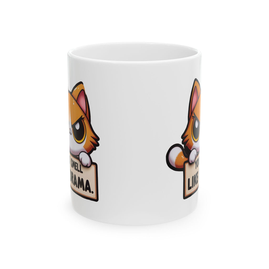 Mug Drama Funny Cat Coffee Ceramic Gift DRAMA Cup Stoneware Mug Gift Travel Cute 11oz