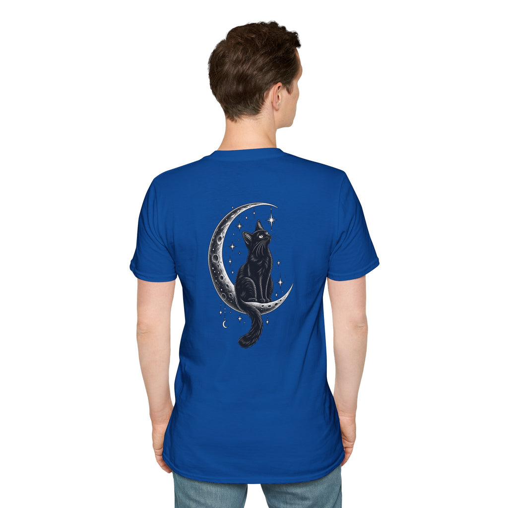Black Cat Shirt Moon Silhouette Minimalist Funny Cat Lover Graphic Tee Unique Gift Black Cat T shirt