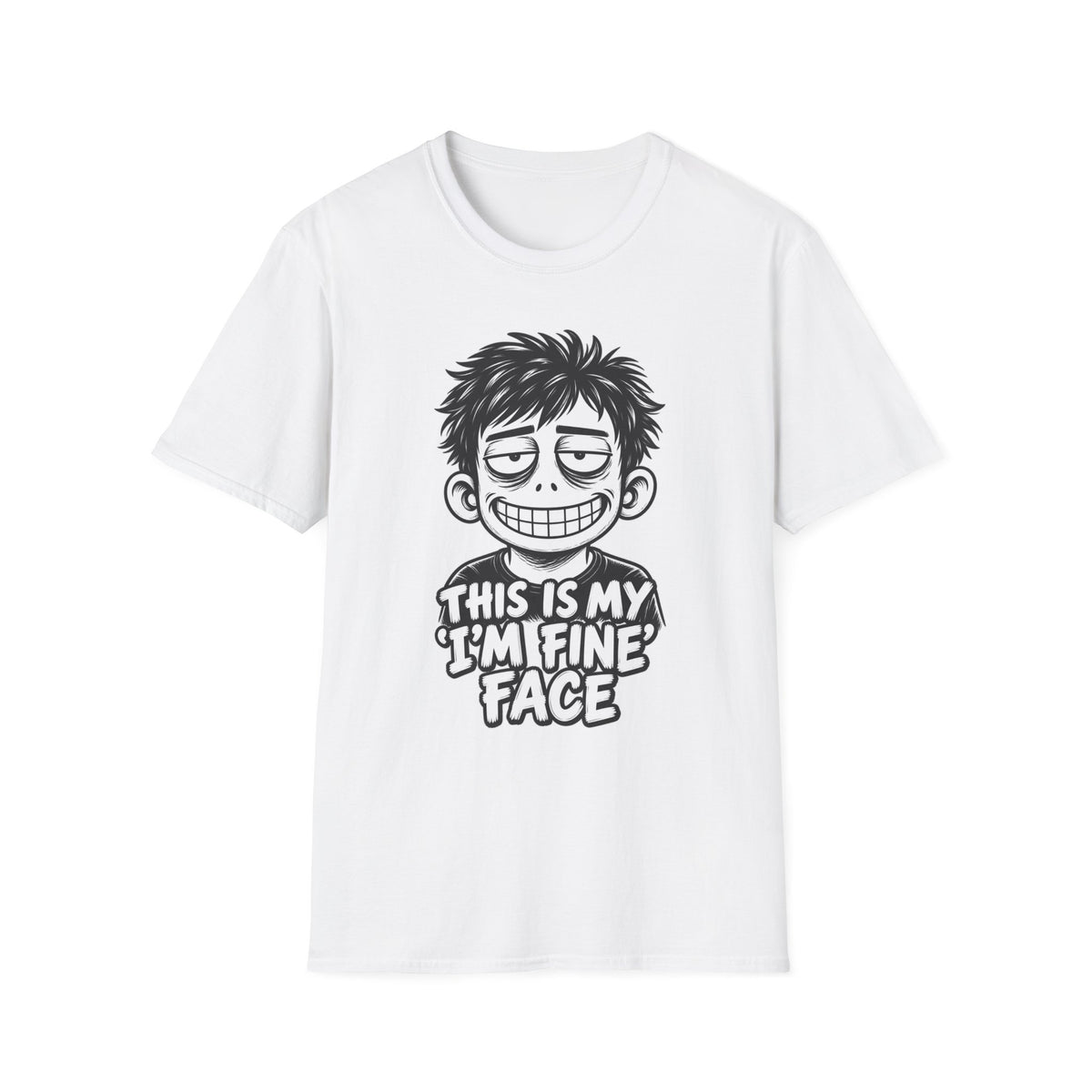Funny Dark Humor Shirt This Is My I'm Fine Face Funny Office Tee Unique Gift