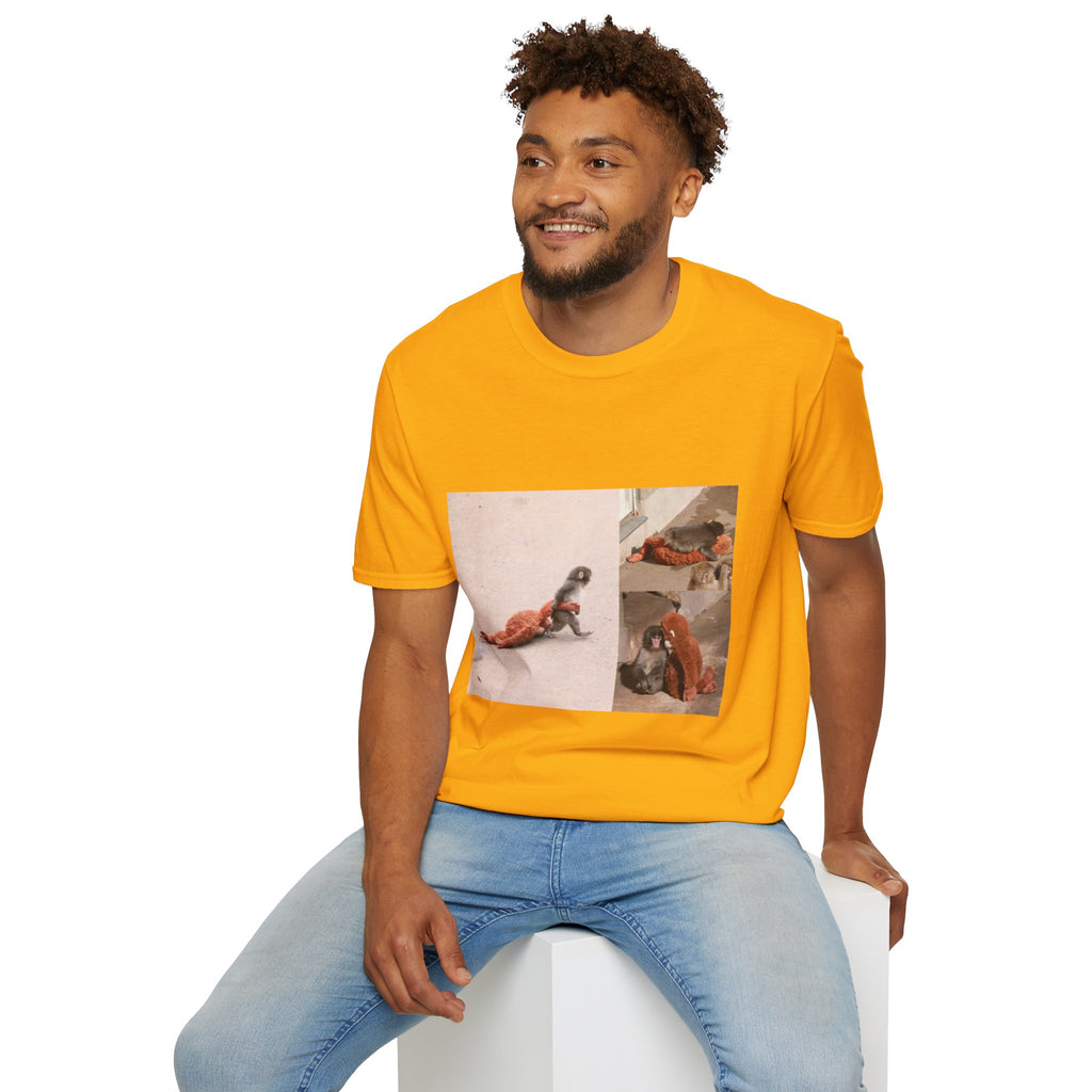 Funny Punch Monkey Viral Animal Tshirt Cute Trendy Unisex Softstyle T-Shirt Gift