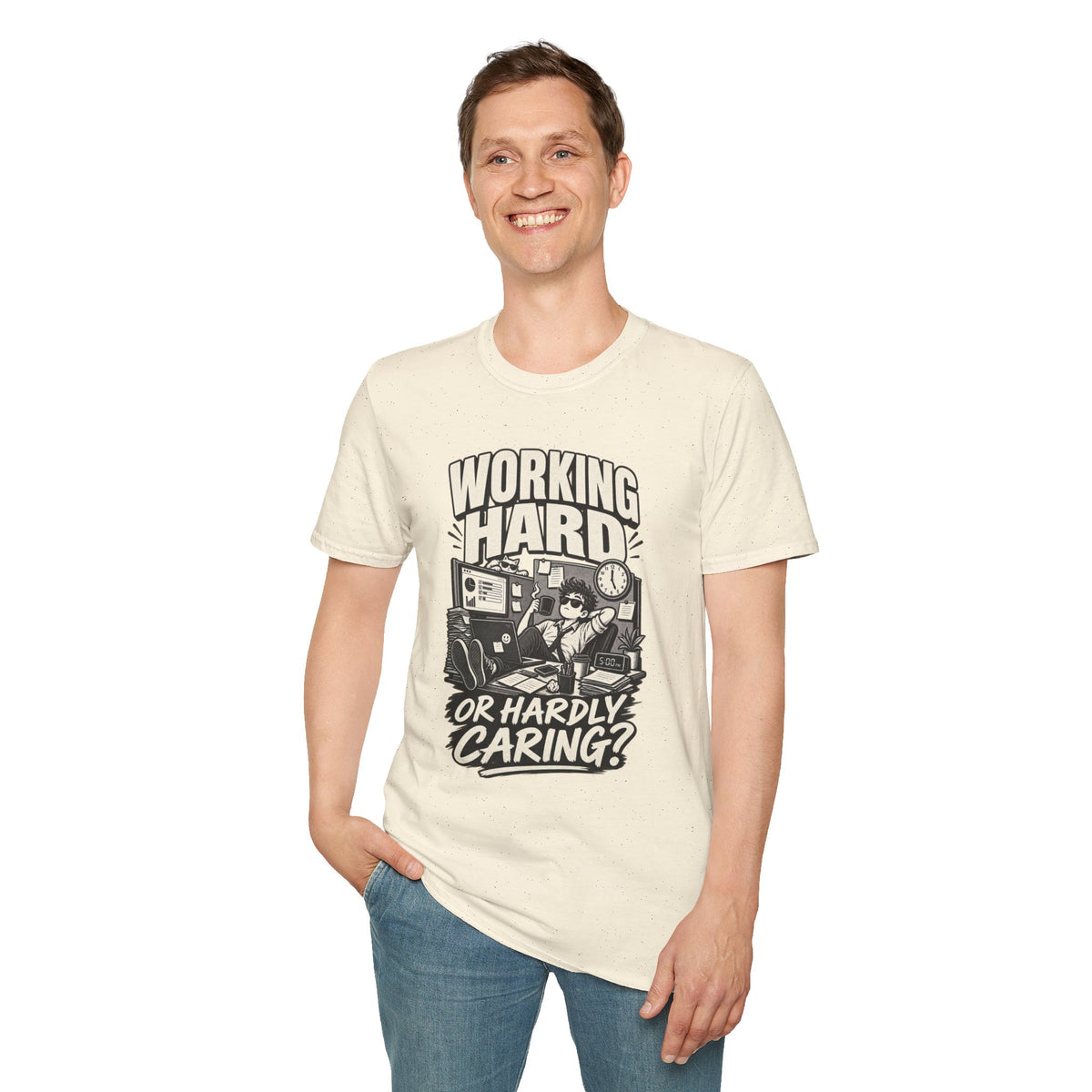 Funny Dark Humor Tshirt — Funny Office Tshirt Dark Humor Graphic Tee Unique Coworker Gift WORKING HARD Shirt