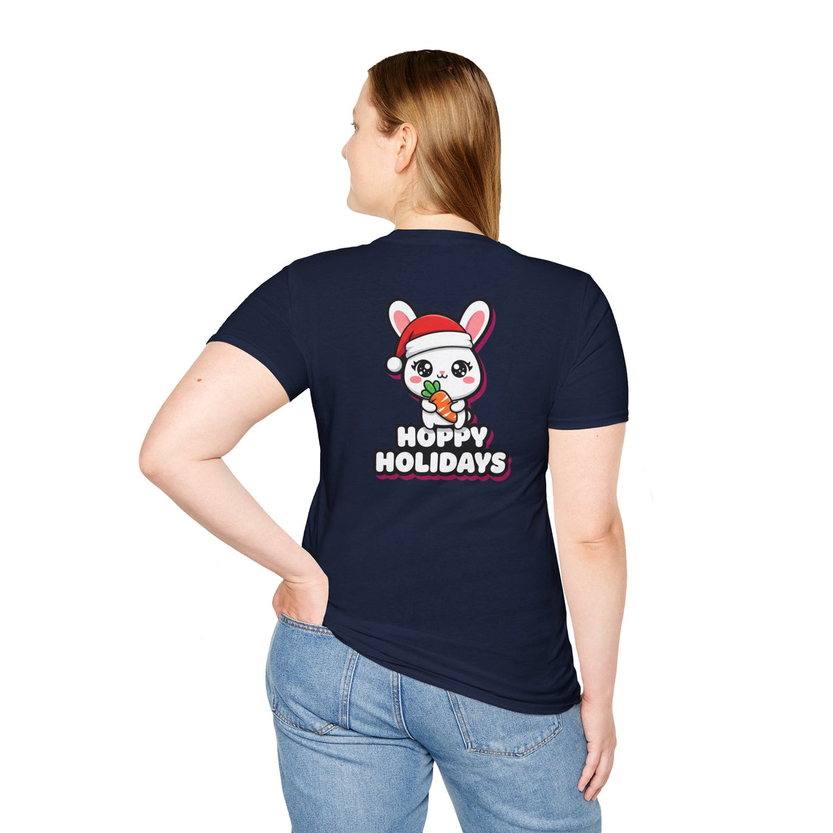 Cute Christmas Shirt Hoppy Holidays Funny Animal Unisex Softstyle Tee Christmas Gift