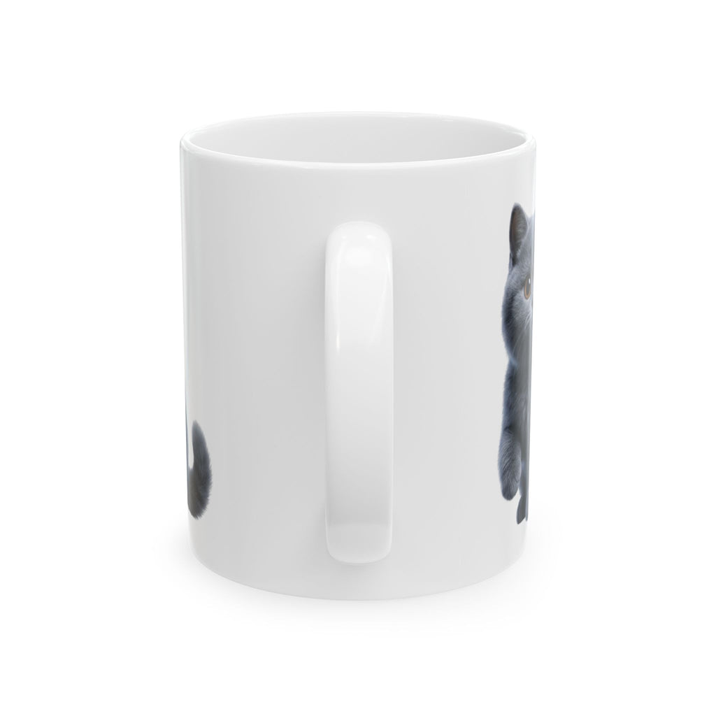 Funny British Shorthair Cat Mug Cute Detective Cat Coffee Cup Lover Gift Ceramic Mug 11oz 15oz