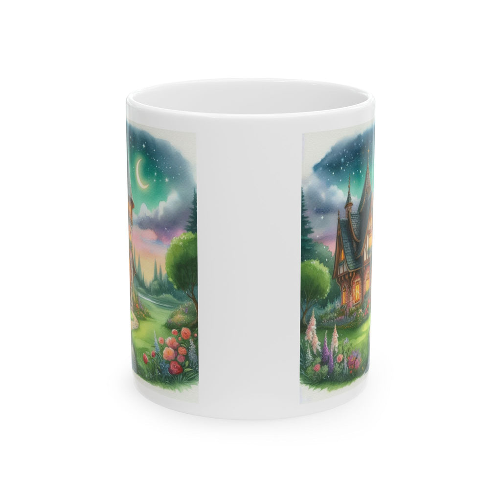 Fantasy Fairy Cottage Coffee Mug 11oz Enchanted Castle Ceramic Tea Cup Best Gift