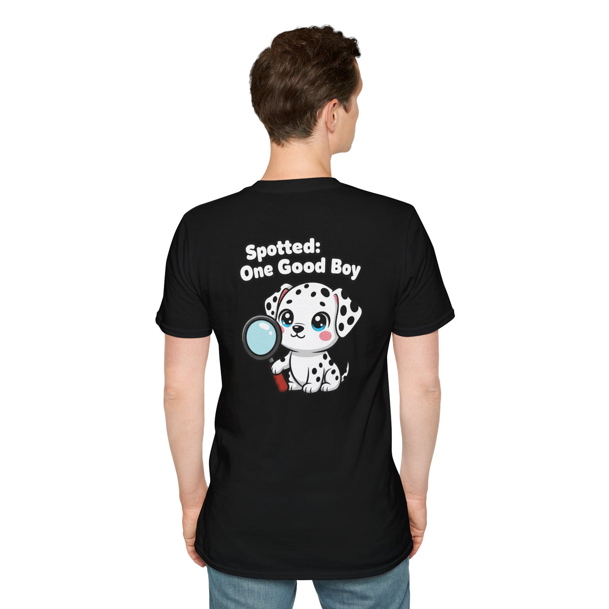 Cute Dalmatian Shirt Spotted: One Good Boy Funny Dog Lover Unisex Softstyle Tee Gift