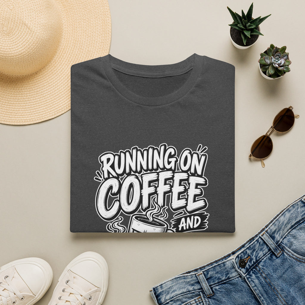Funny Dark Humor Tshirt — Funny Office Tshirt Dark Humor Graphic Tee Unique Coworker Gift  RUNNING ON COFFEE AND PASSIVE AGGRESSION Shirt