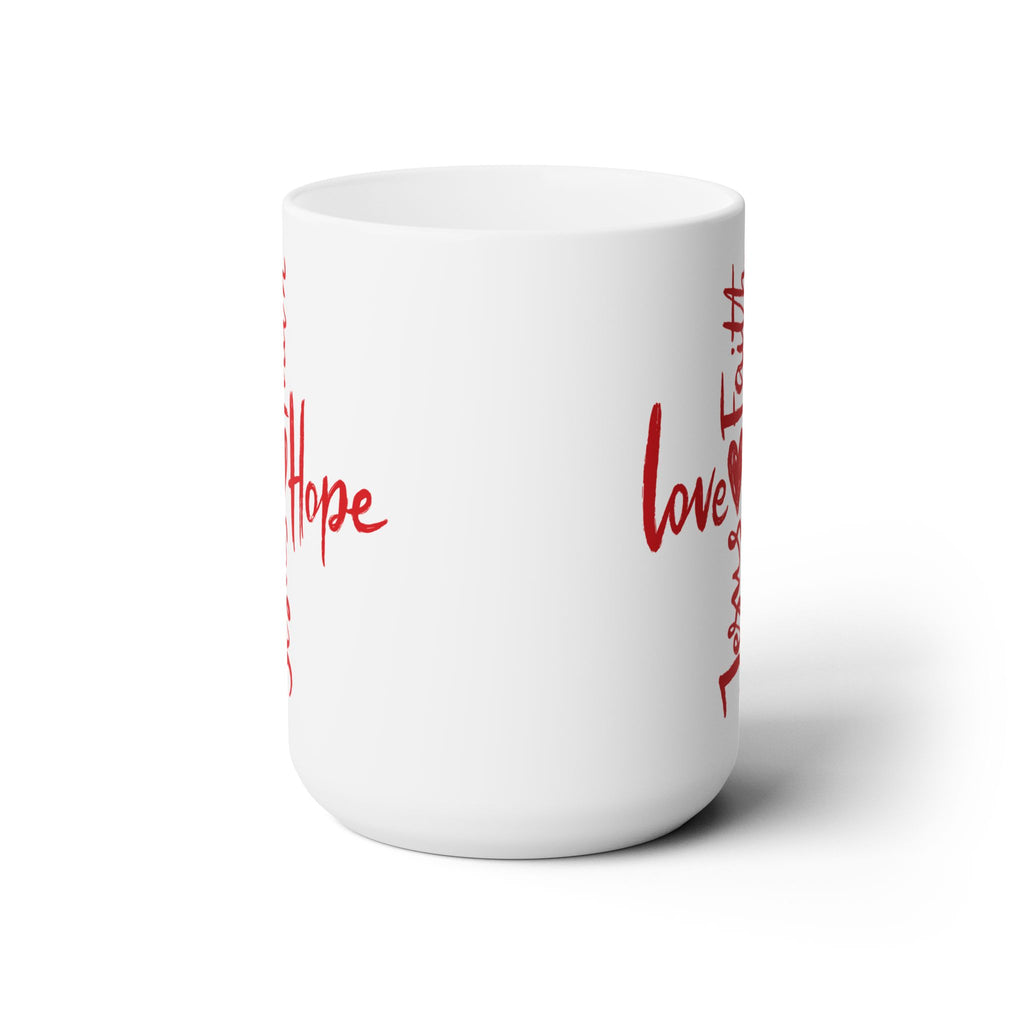 Red Cross Christianity Coffee Tea Mug Gift Home Anniversary Wedding Love 15oz