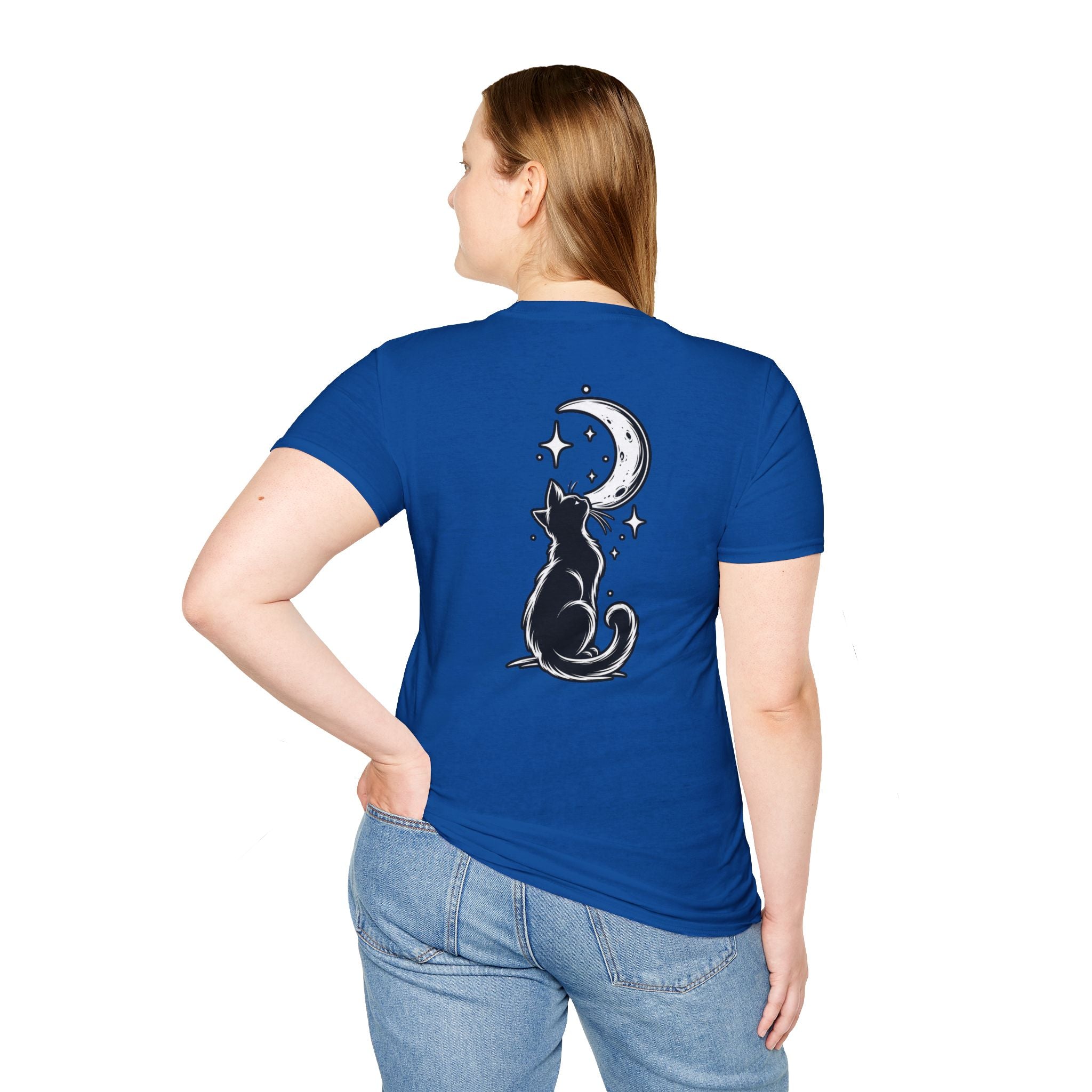 Black Cat Shirt Moon Silhouette Minimalist Funny Cat Lover Graphic Tee Unique Gift Black Cat T shirt