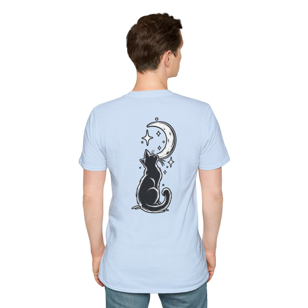 Black Cat Shirt Moon Silhouette Minimalist Funny Cat Lover Graphic Tee Unique Gift Black Cat T shirt