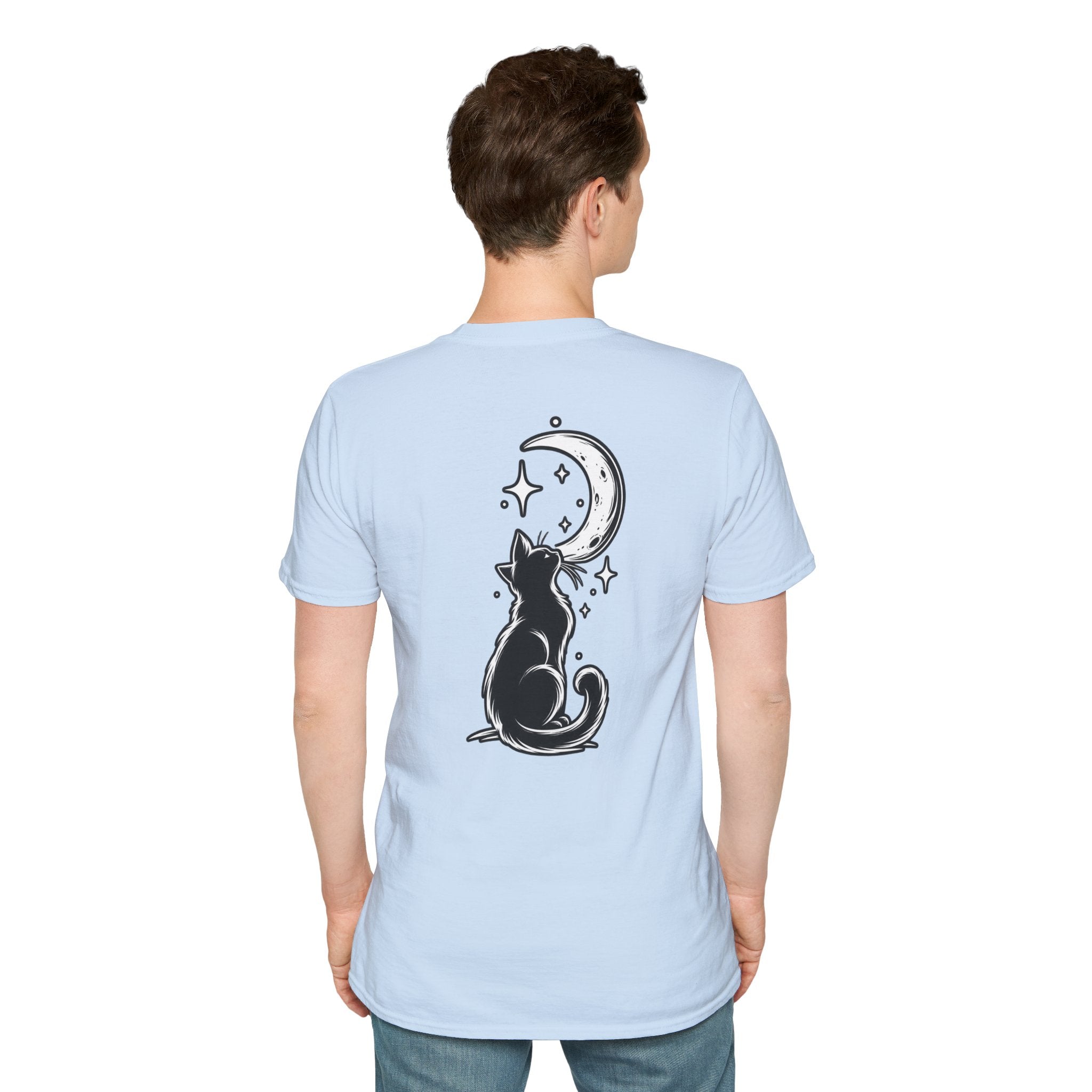 Black Cat Shirt Moon Silhouette Minimalist Funny Cat Lover Graphic Tee Unique Gift Black Cat T shirt