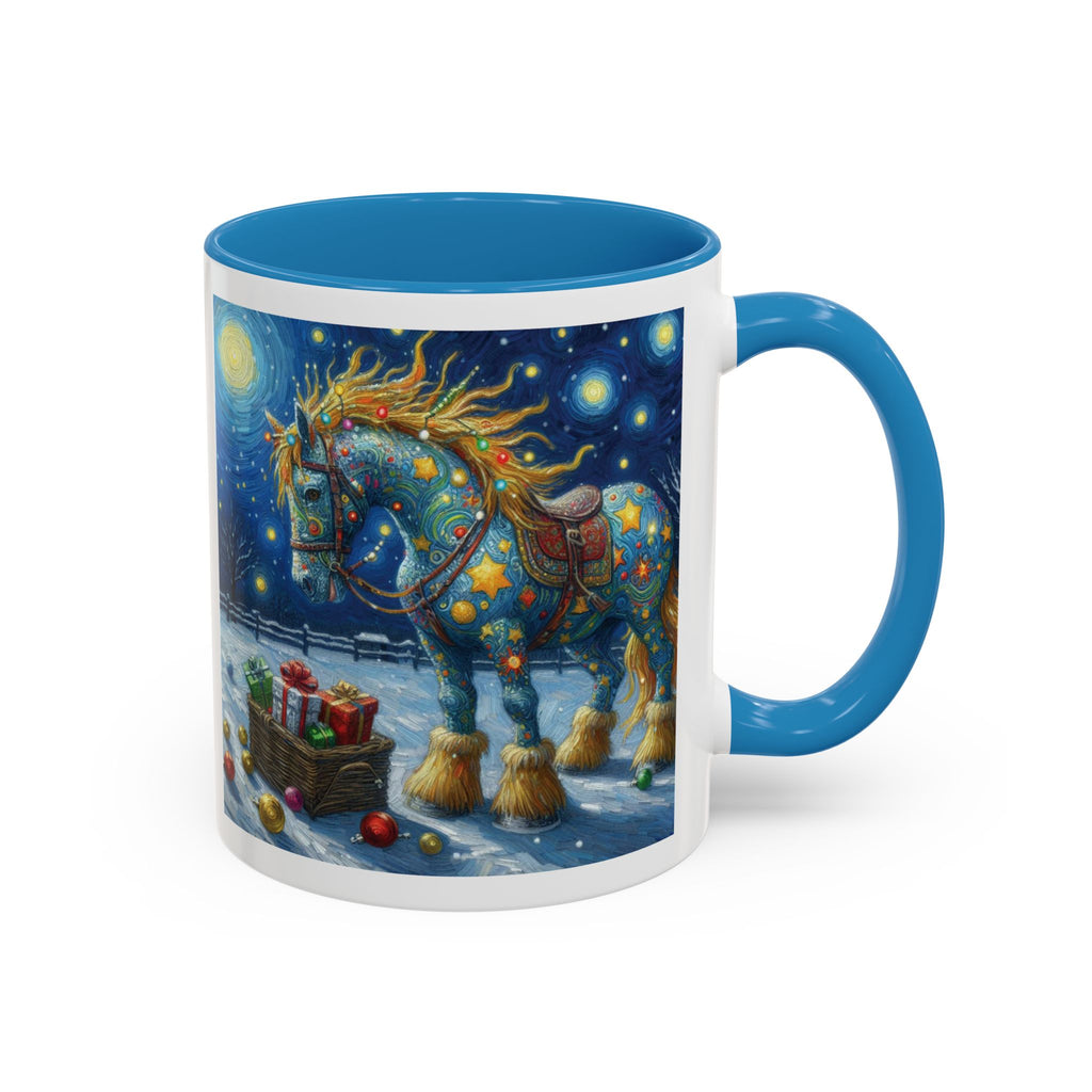 Christmas Mug Horse Mug Van Gogh Art Funny Coffee Tea Ceramic Mug Santa Gift Cup