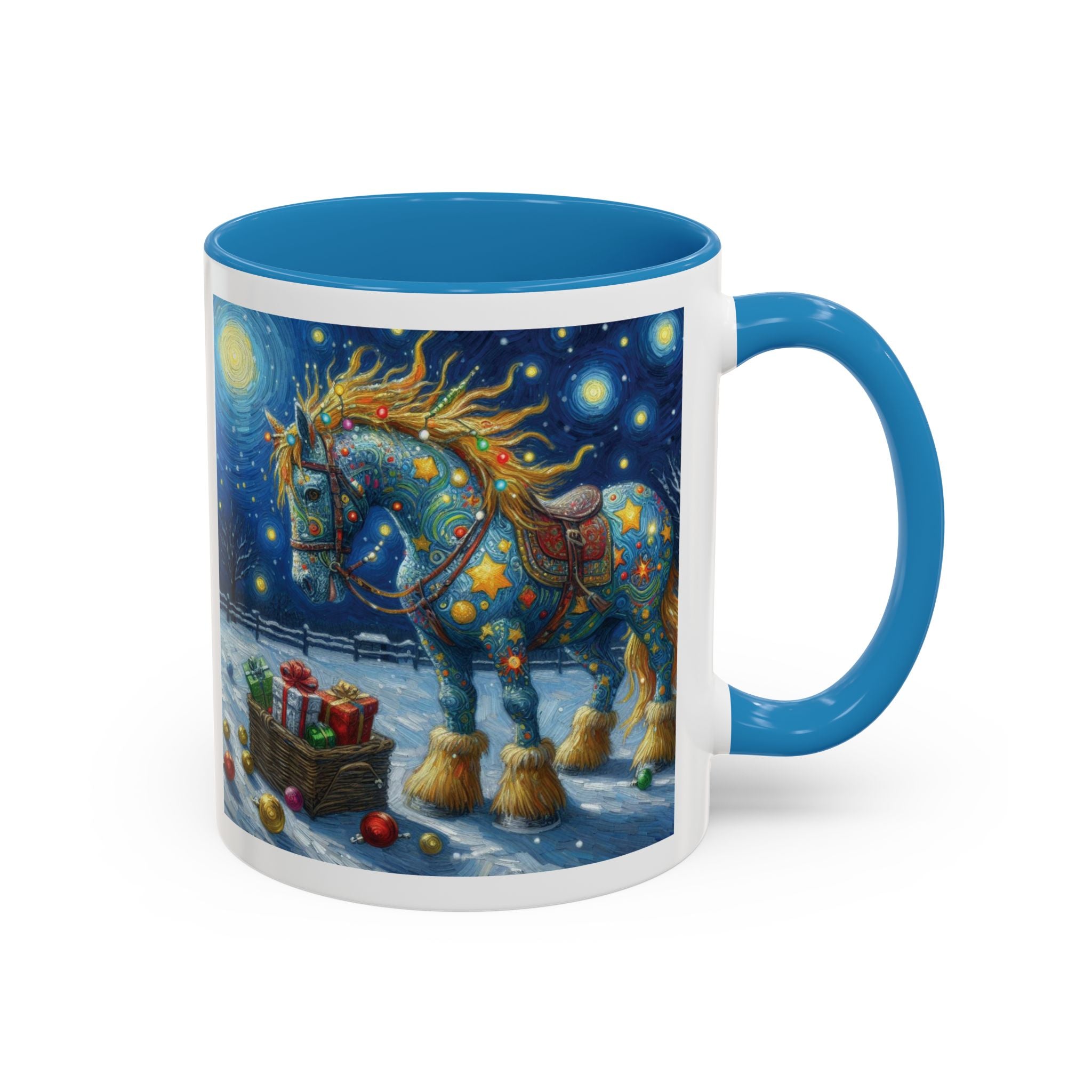 Christmas Mug Horse Mug Van Gogh Art Funny Coffee Tea Ceramic Mug Santa Gift Cup