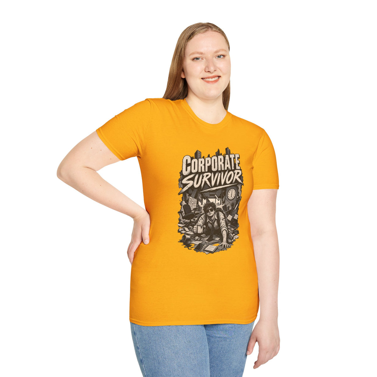 Funny Dark Humor Tshirt — Funny Office Tshirt Dark Humor Graphic Tee Unique Coworker Gift CORPORATE SURVIVOR Shirt