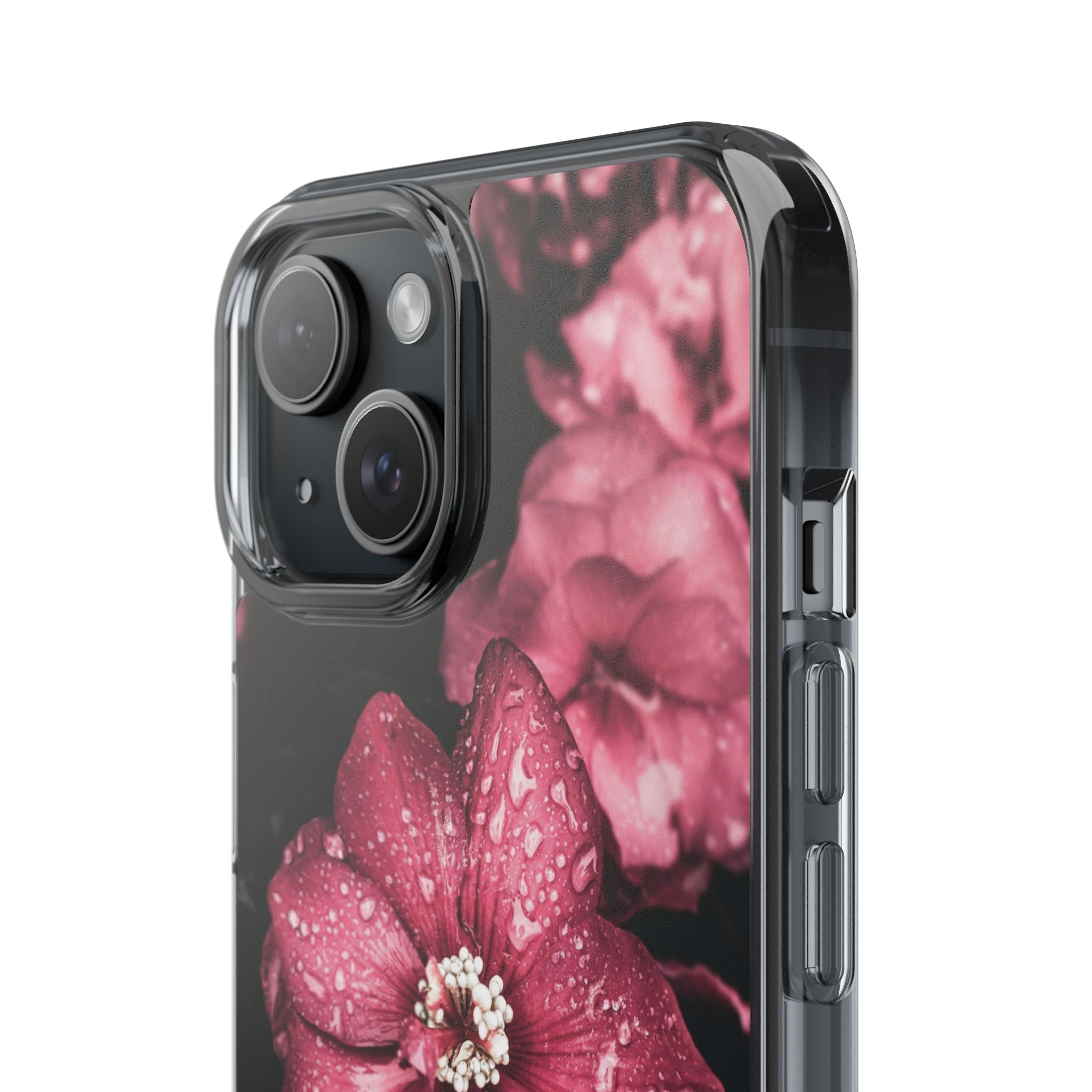 Pink Flowers Clear Cases iPhone Case Samsung Phone Case Unique Gift Cute Phone Cover Unique iPhone 17 Pro Max Phone Case