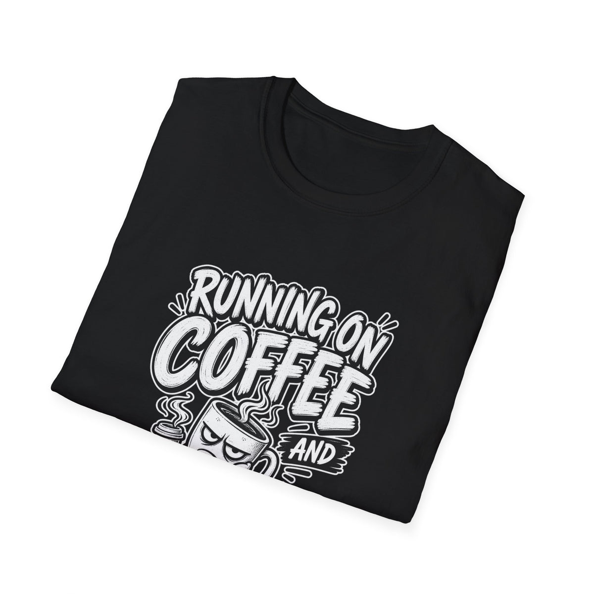 Funny Dark Humor Tshirt — Funny Office Tshirt Dark Humor Graphic Tee Unique Coworker Gift  RUNNING ON COFFEE AND PASSIVE AGGRESSION Shirt