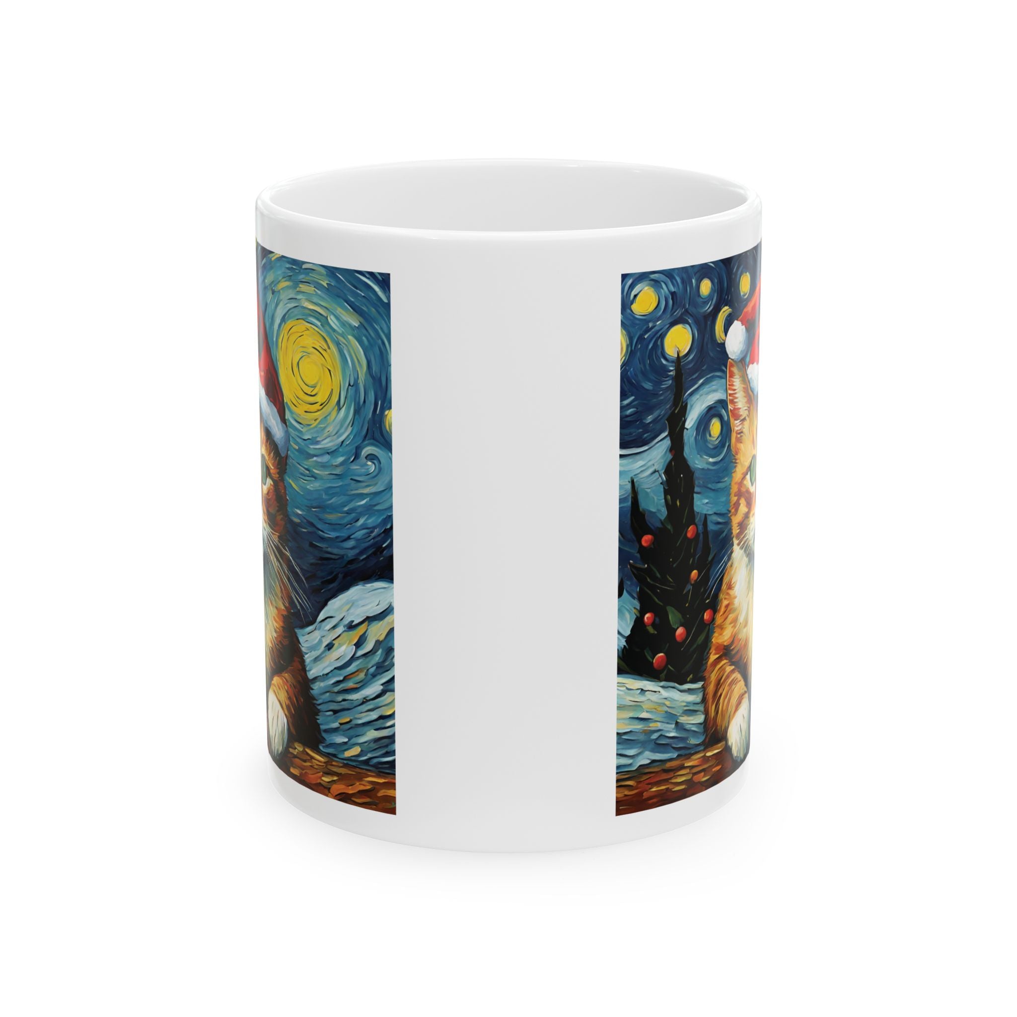 Christmas Mug Cat Mug Mom Van Gogh Style Coffee Cup Funny Cute Ceramic Tea Mug 2027