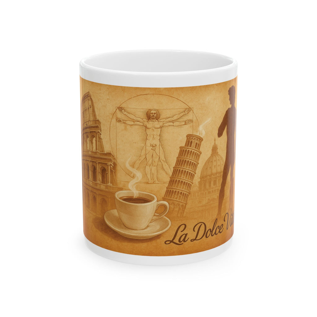 Italy Mug Italian Flag Unique Tea Coffee Cup White Ceramic Mug Best Travel Gift Pisa Tower