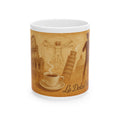 Italy Mug Italian Flag Unique Tea Coffee Cup White Ceramic Mug Best Travel Gift Pisa Tower