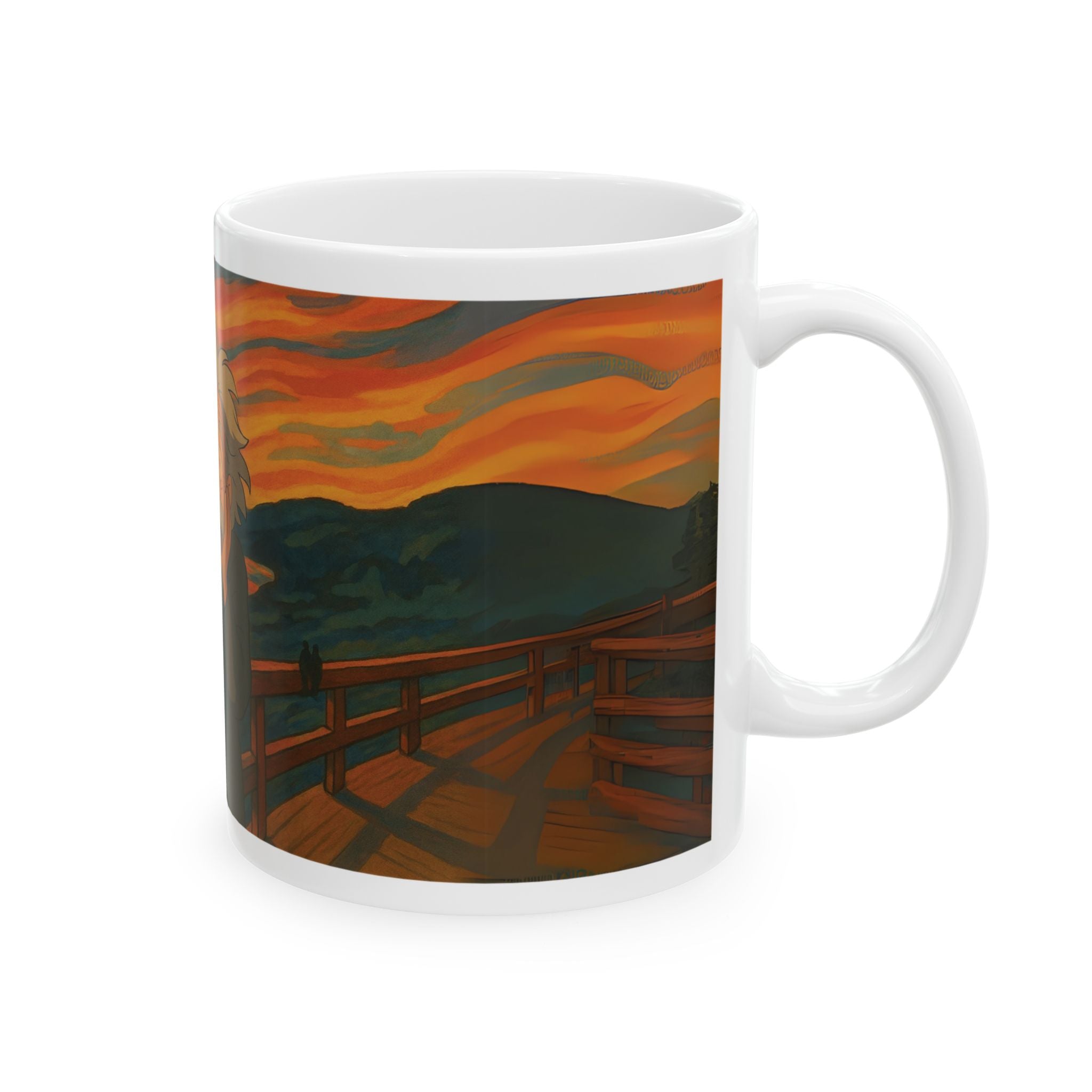 Funny Einstein Mug Ghibli Style Edvard Munch The Scream Ceramic Coffee Cup Gift 11oz